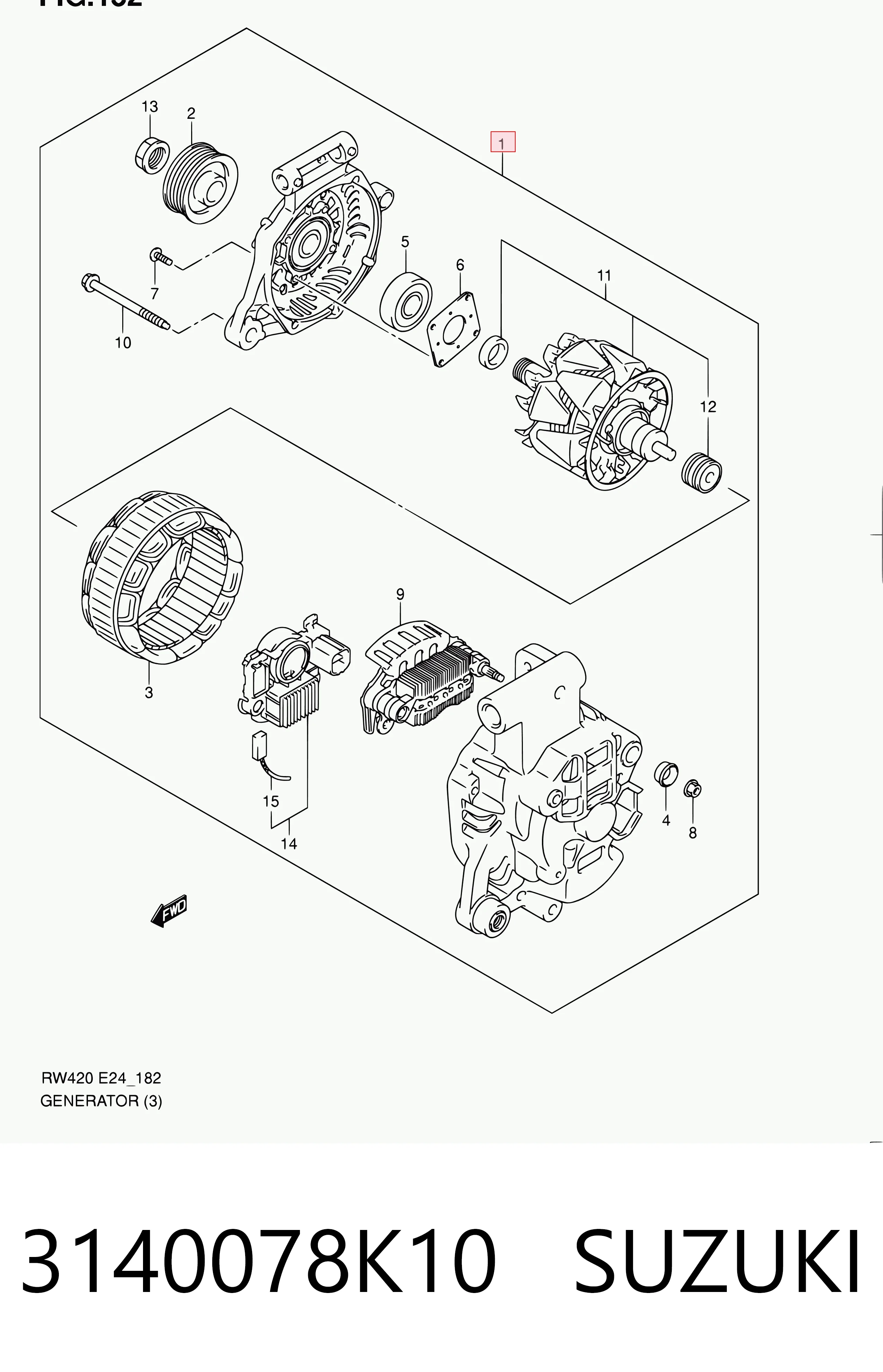 3140078K10 Suzuki Gerador