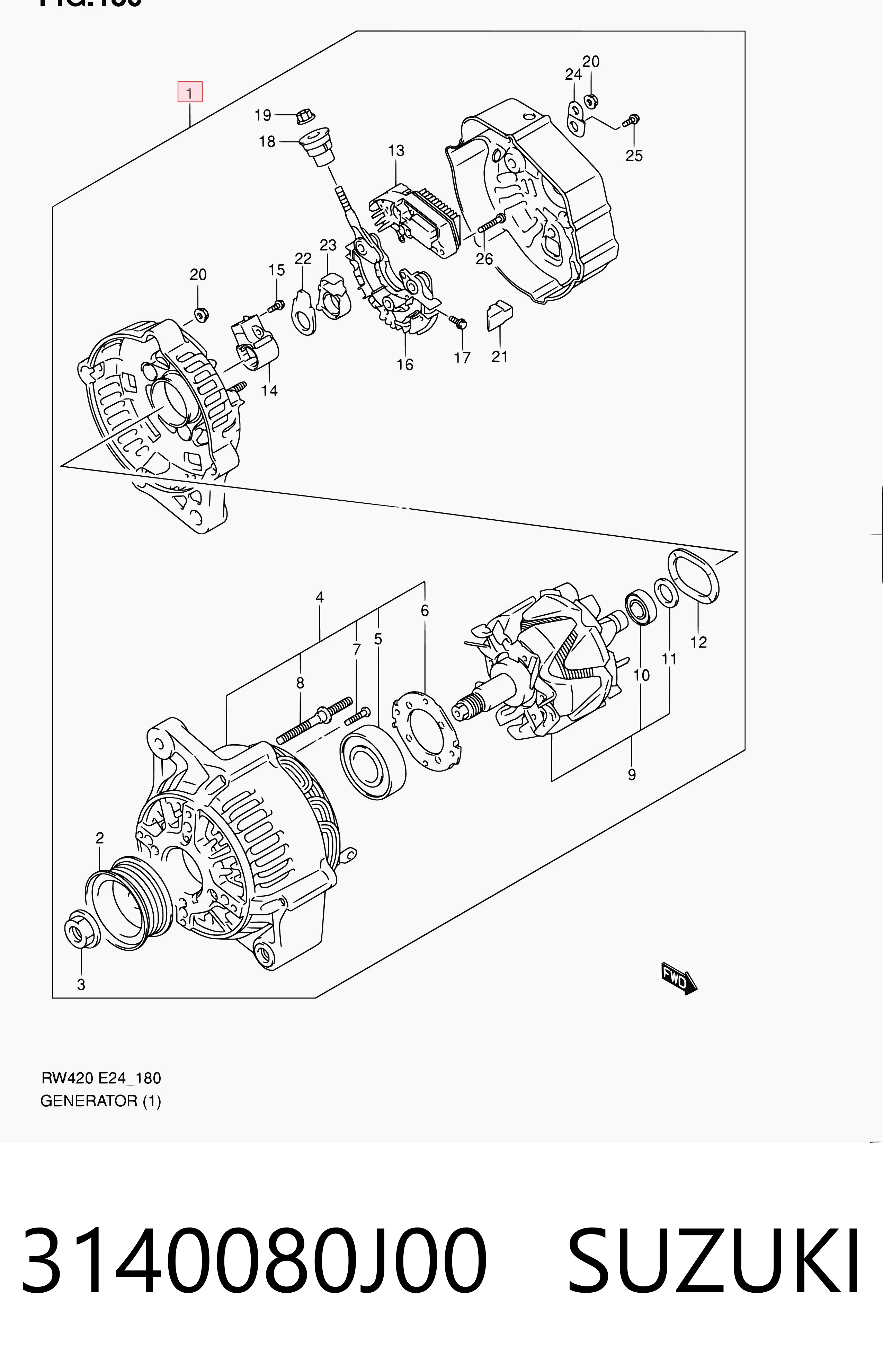 3140080J00 Suzuki Gerador