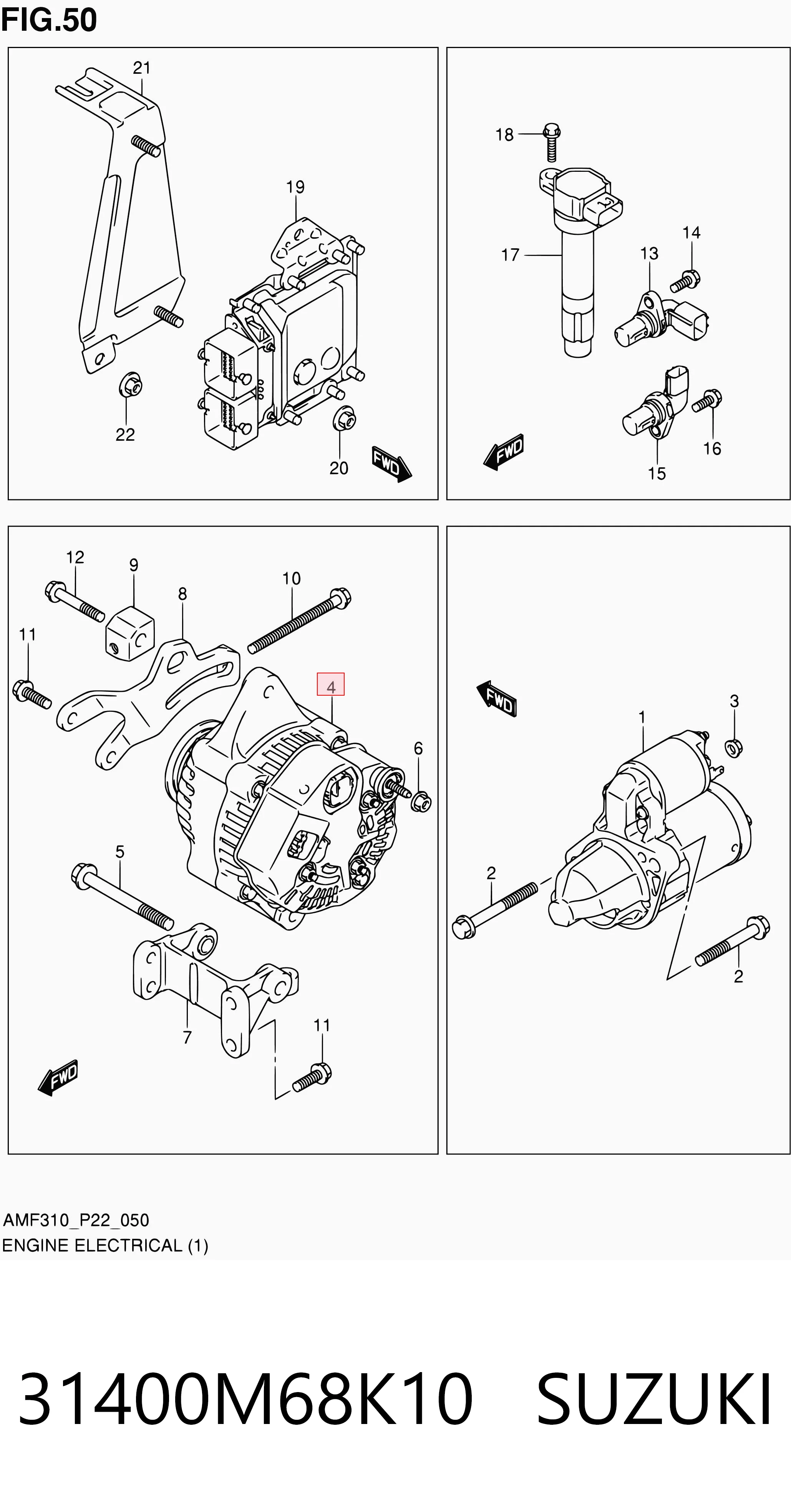 31400M68K10 Suzuki Gerador