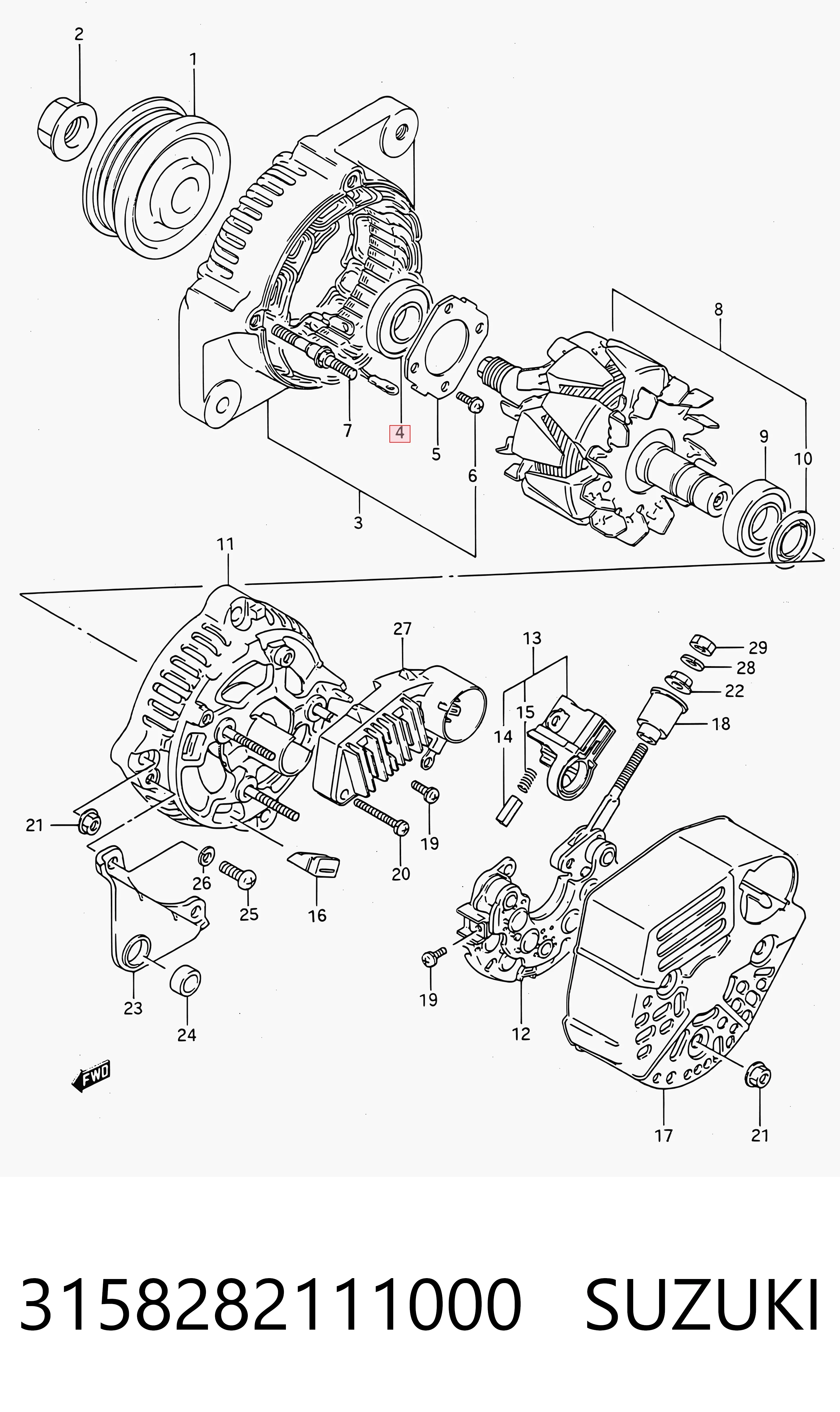 Rolamento do gerador Toyota Corolla  E12J ao melhor preço