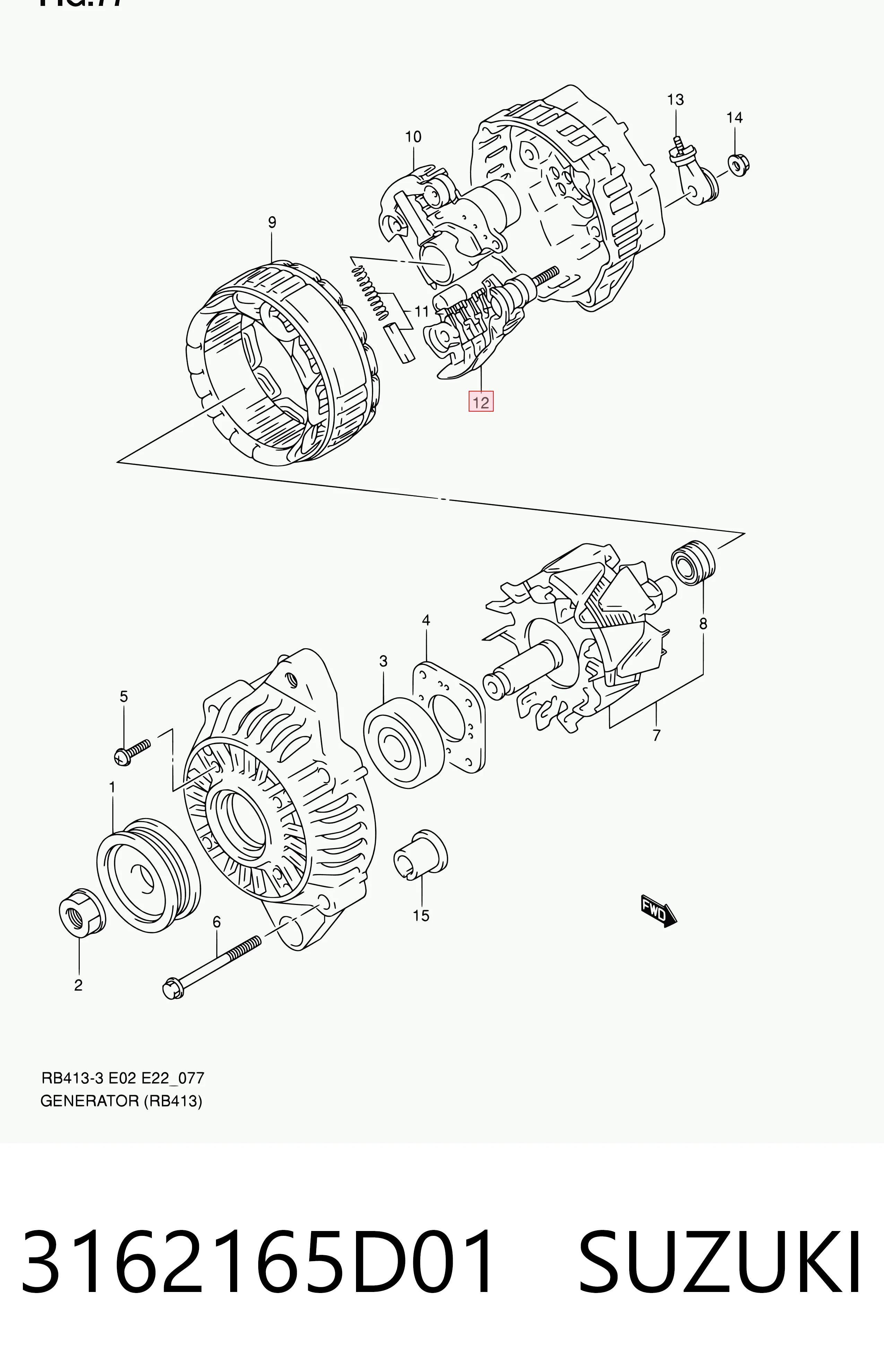 Eixo de diodos do gerador Nissan/Infiniti 23124VJ215 preço, a partir de 35,29 USD
