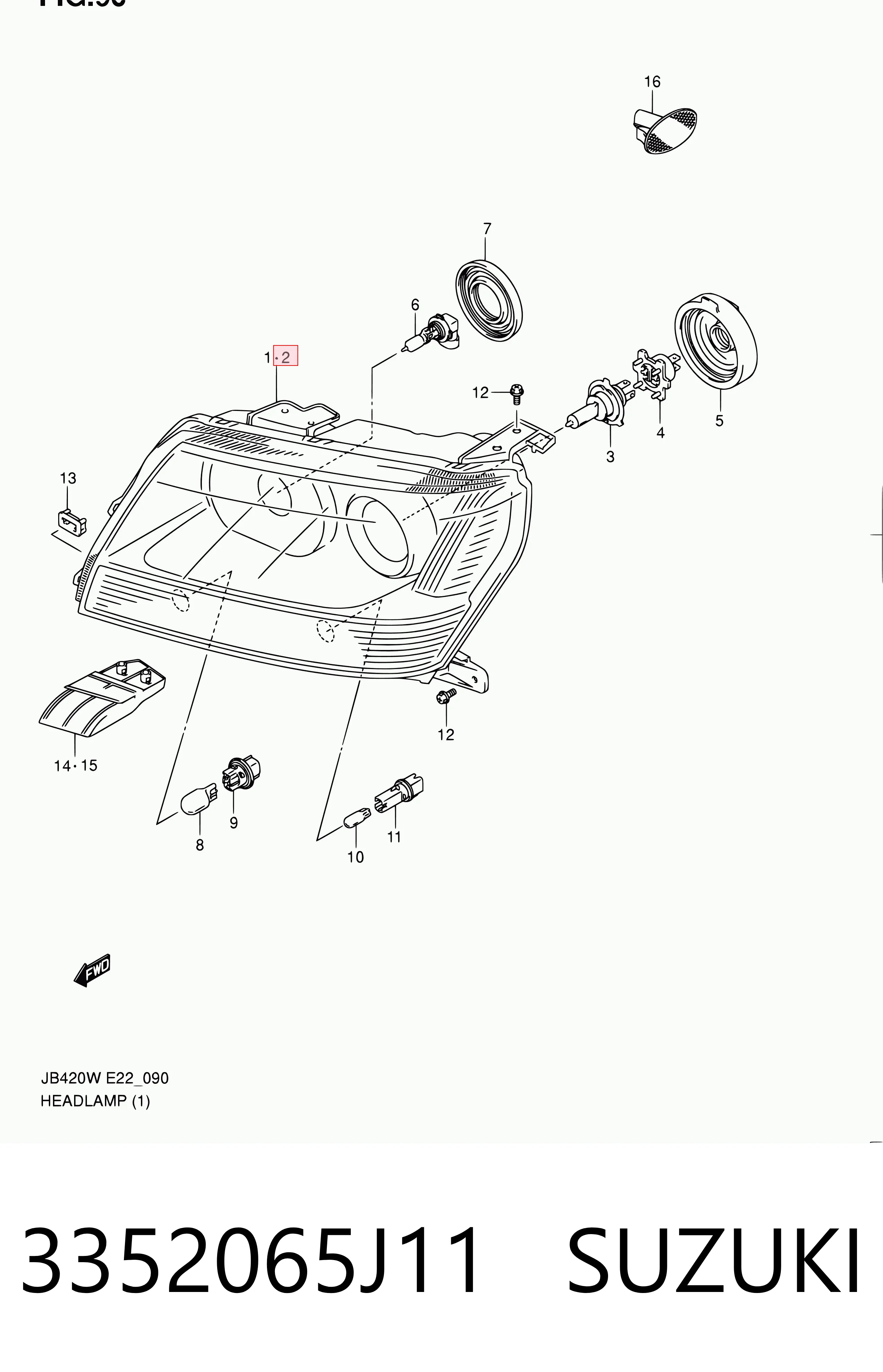 Luz esquerda para Suzuki Grand Vitara  JB