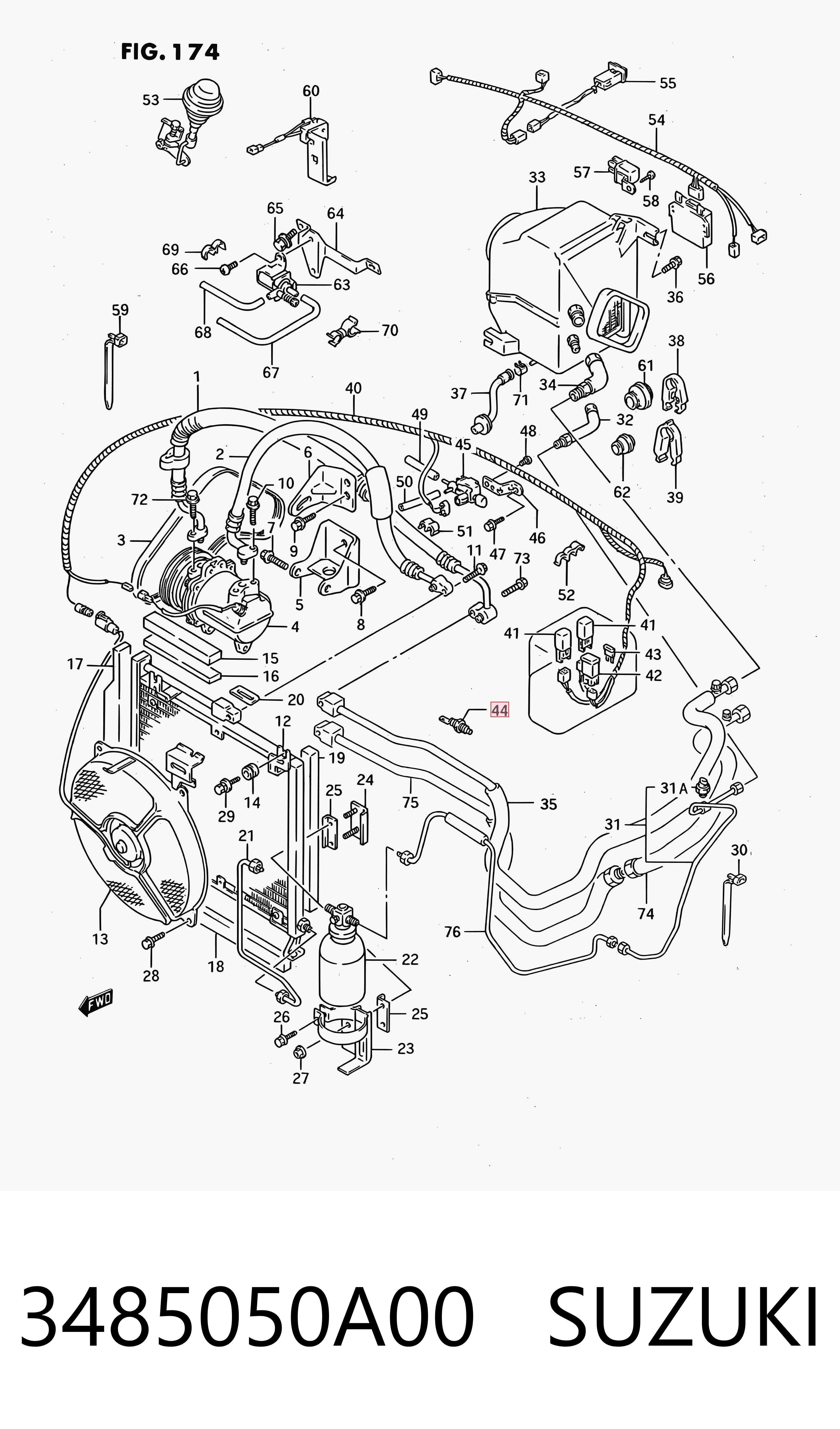 3485050A00 Suzuki Sensor de temperatura do fluido de esfriamento
