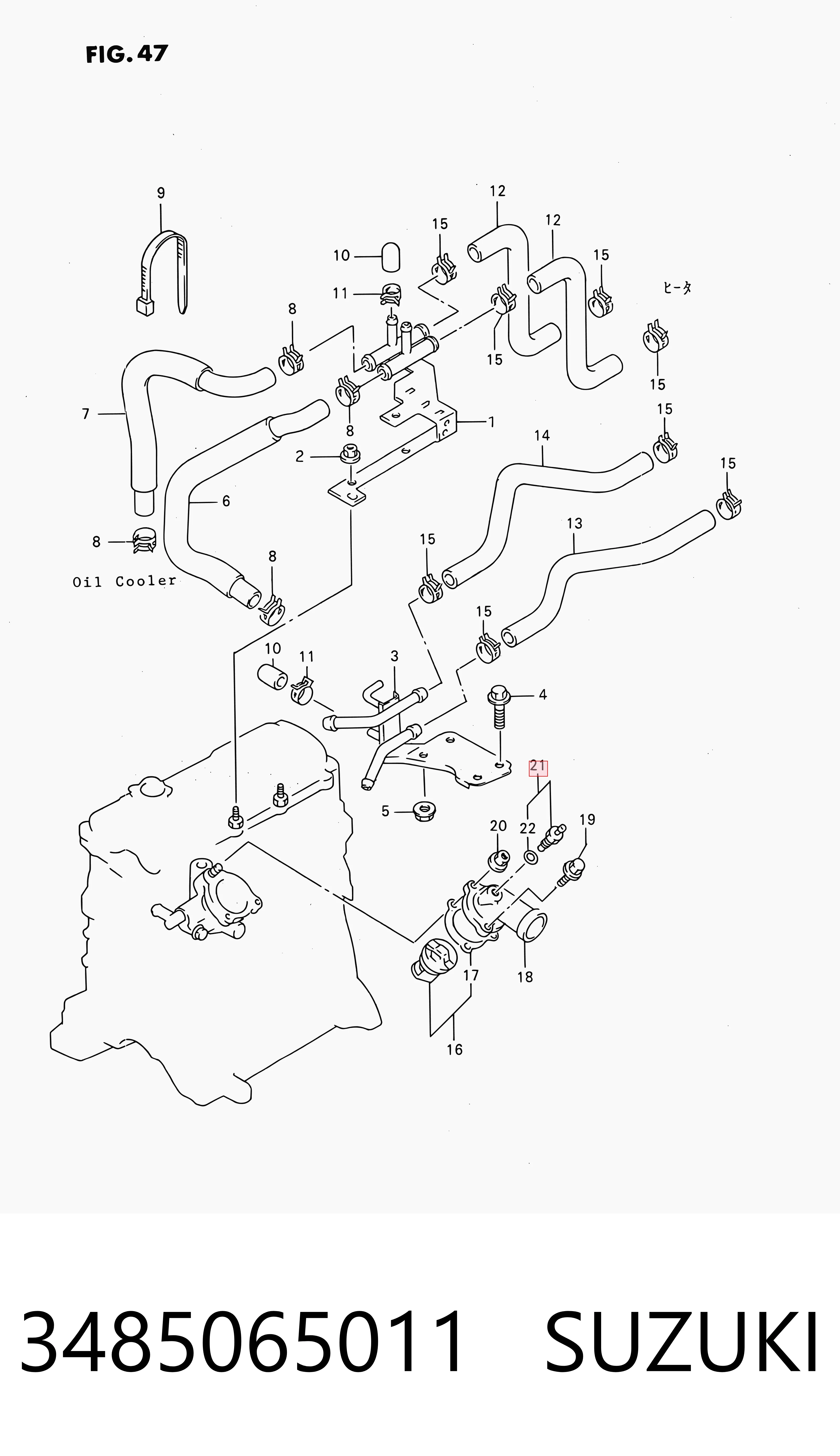 3485065011 Suzuki Sensor de temperatura do fluido de esfriamento