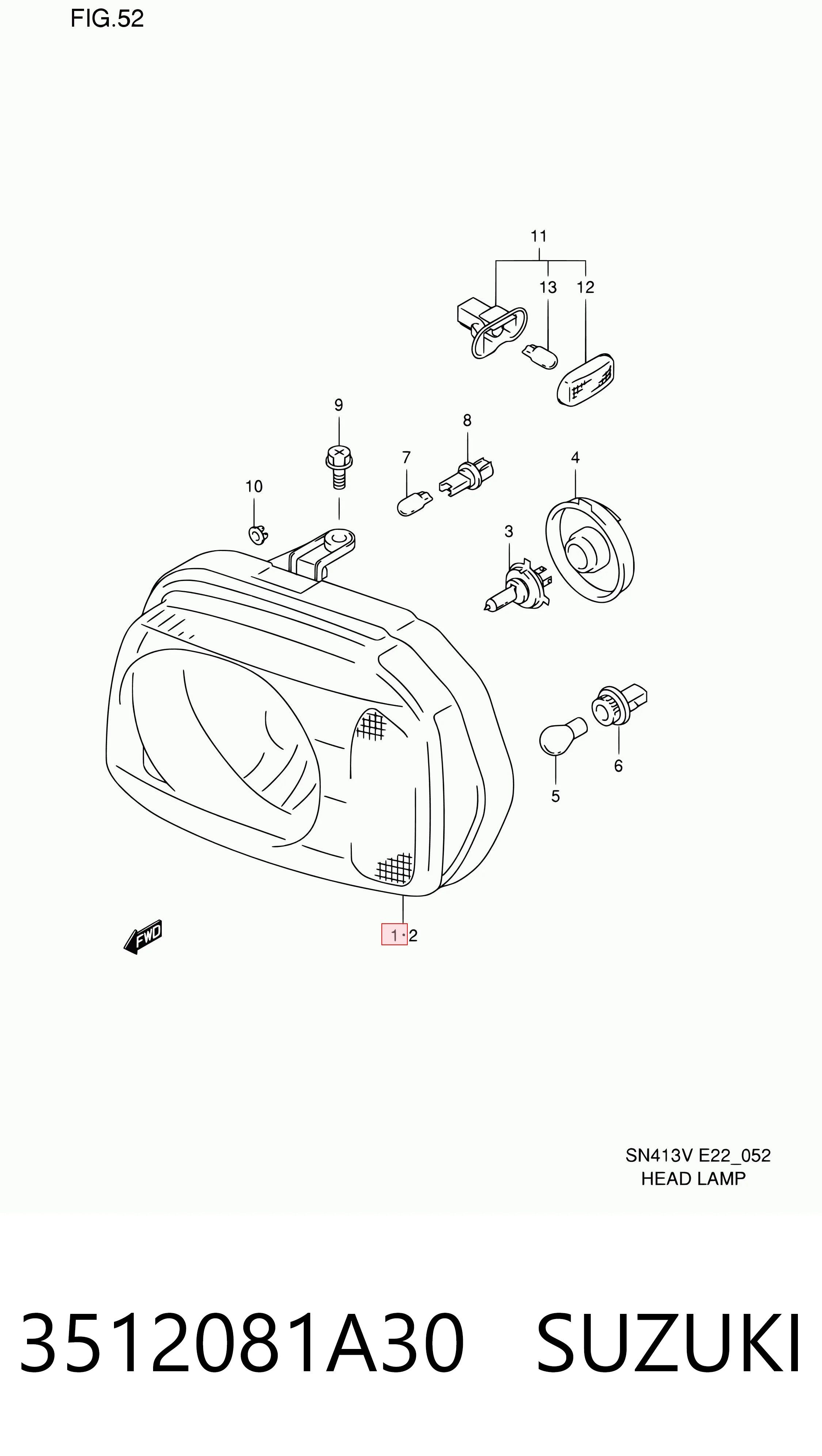 Luz direita 740910E Polcar