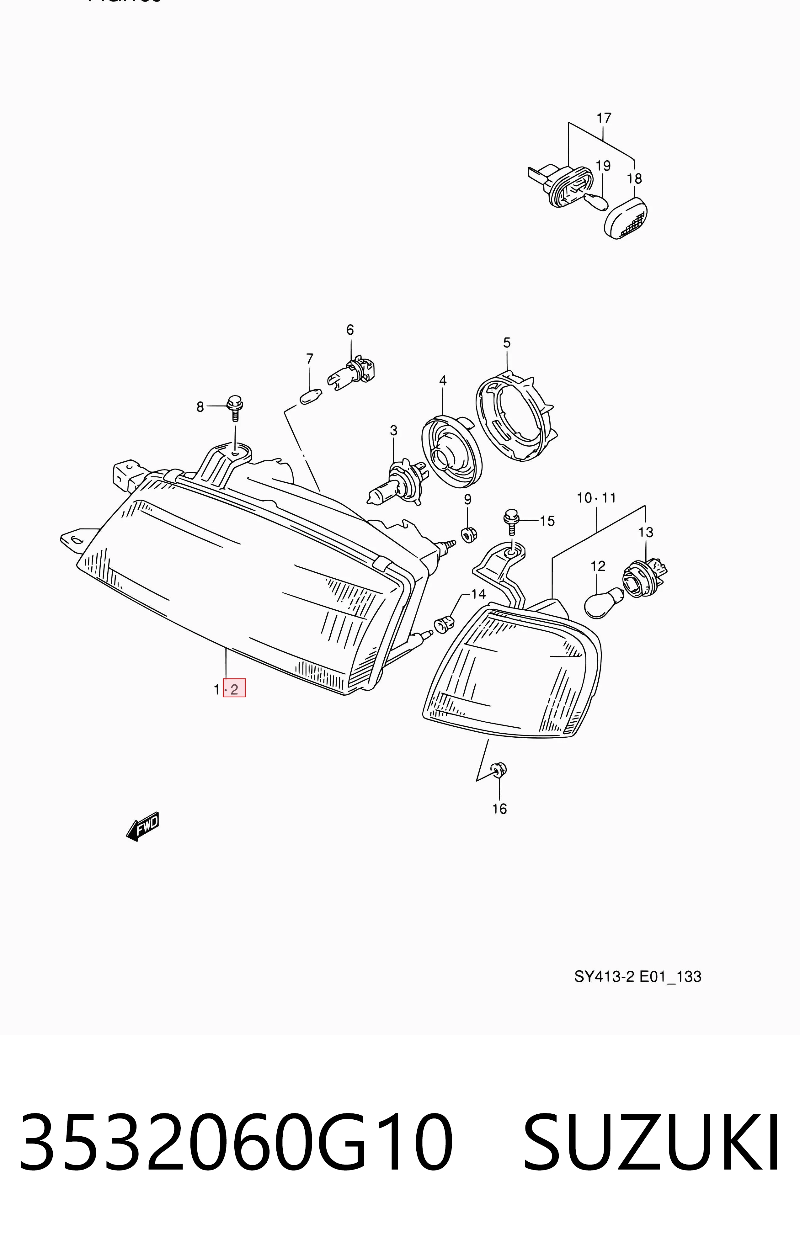 Luz esquerda Suzuki Baleno  EG