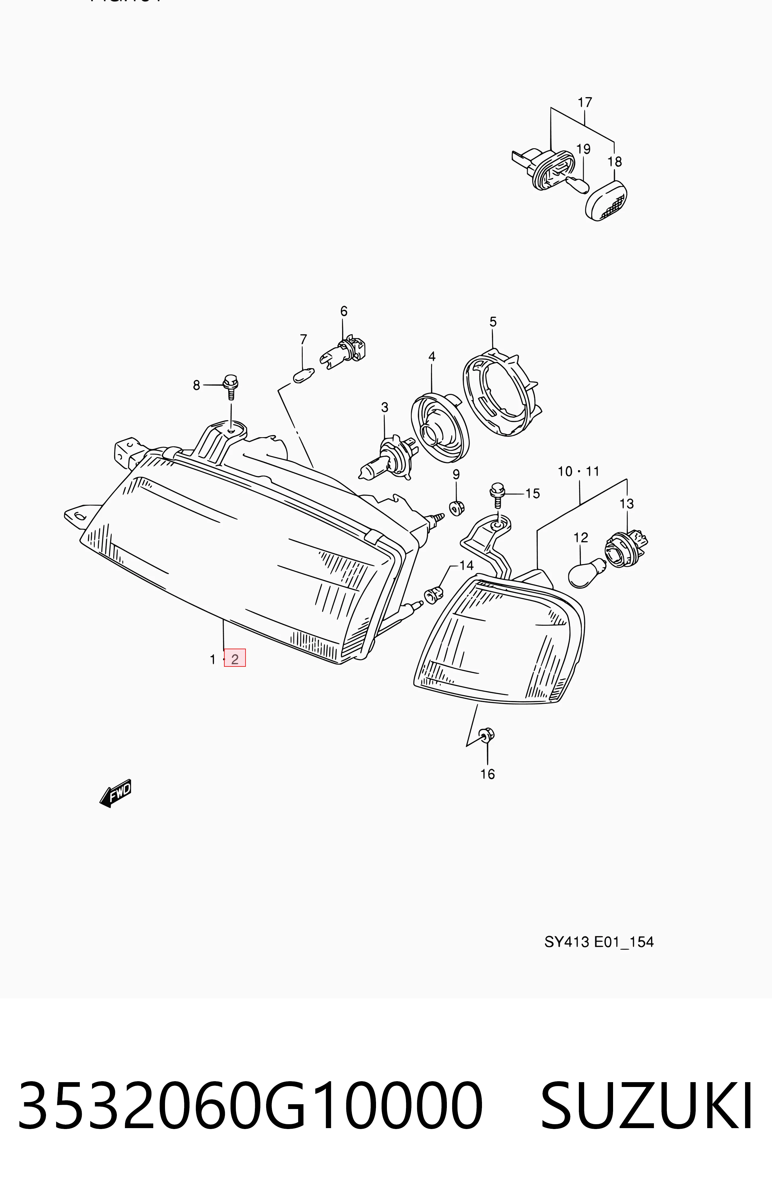 Luz esquerda para Suzuki Baleno  EG
