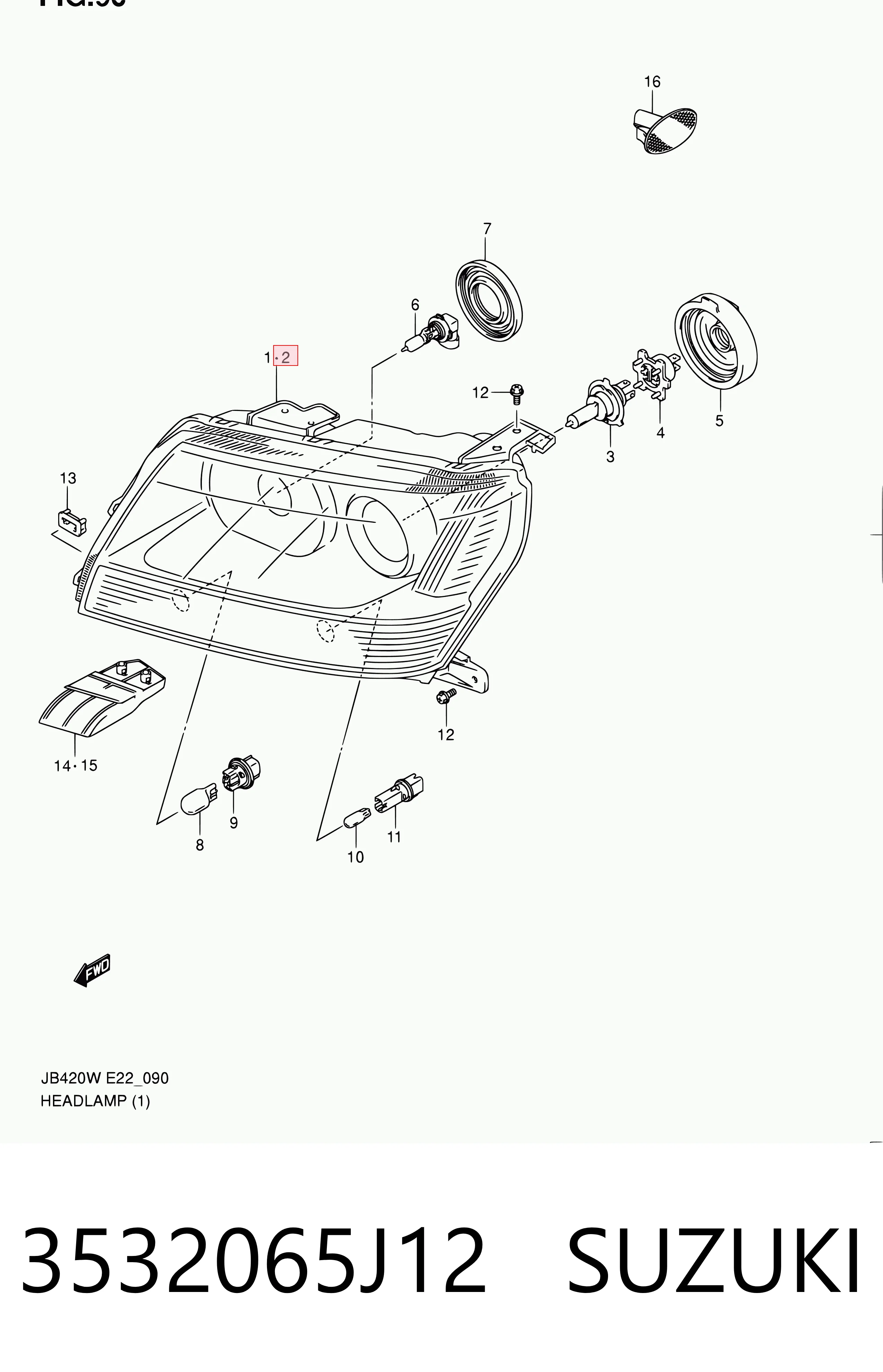 3532065J12 Suzuki Luz esquerda