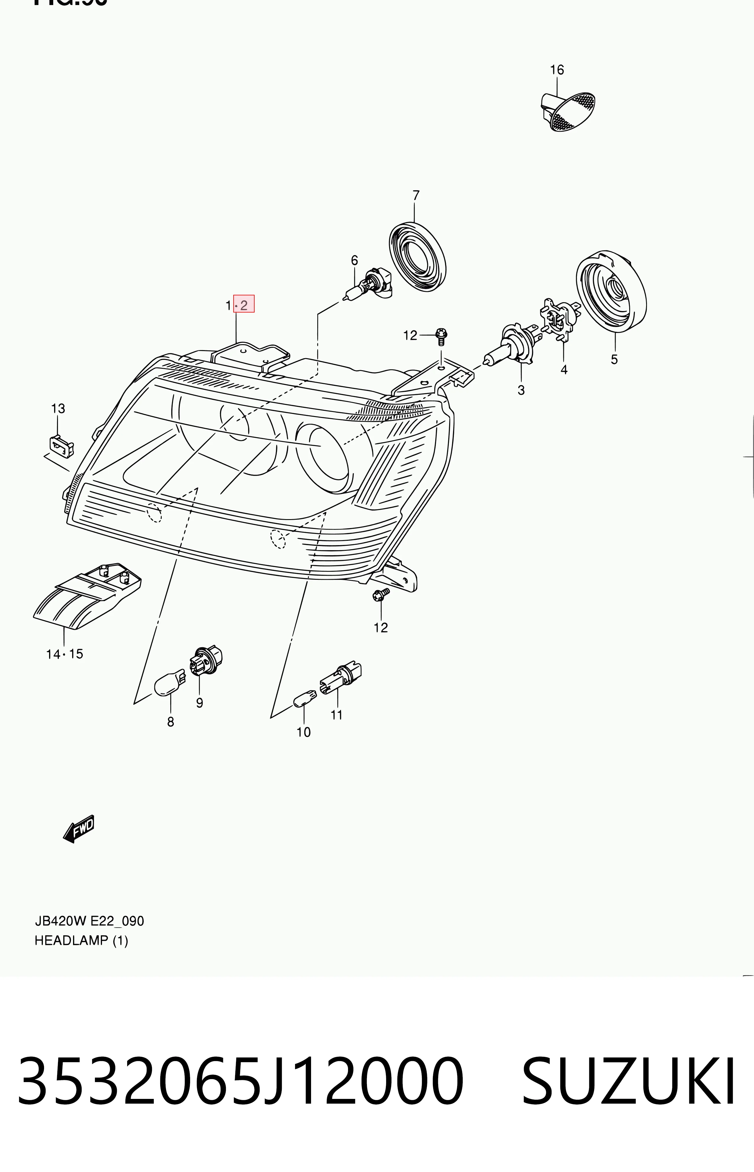 Luz esquerda para Suzuki Grand Vitara  JB