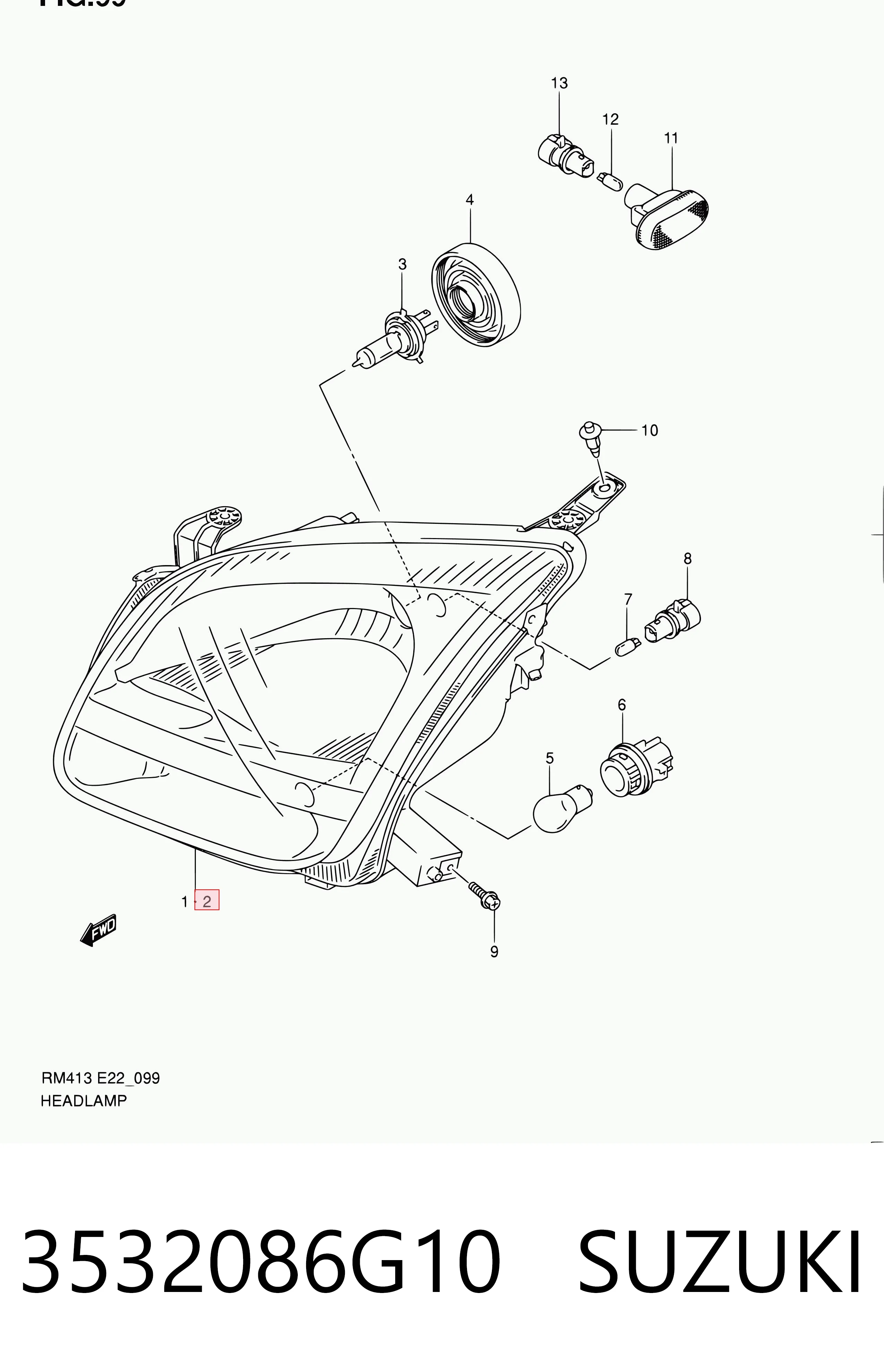  Luz esquerda Suzuki Ignis II hatchback (FH) (2003 - 2026) II