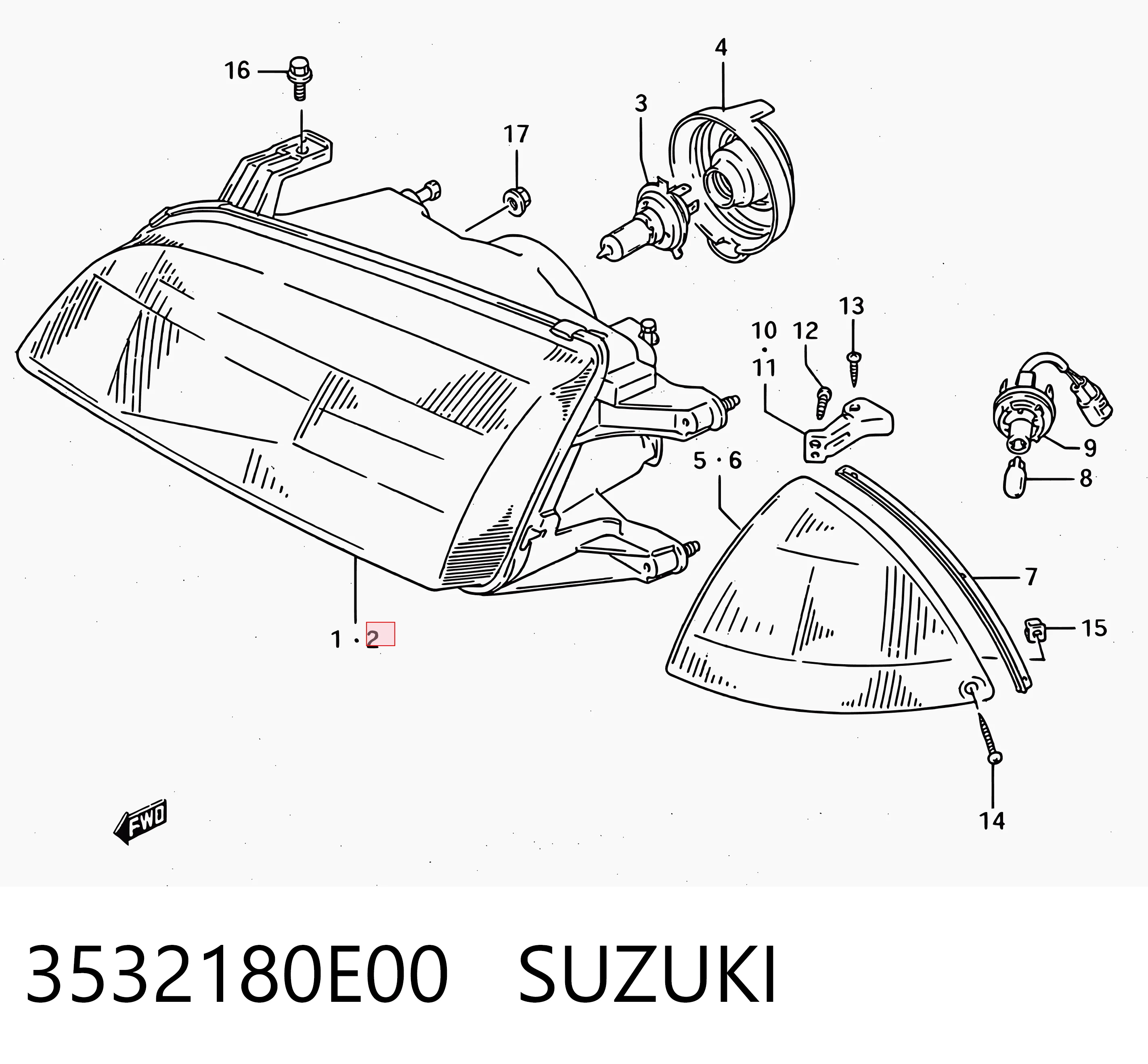  Luz esquerda Suzuki Swift II sedan (AH, AJ) (1989 - 2001) II