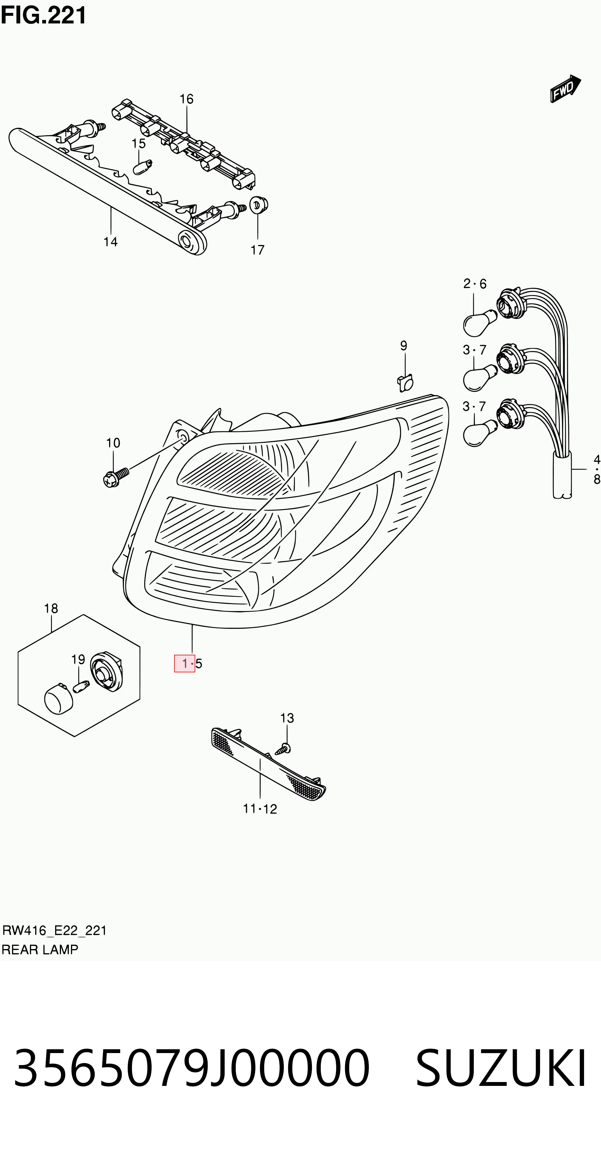  Lanterna traseira direita Suzuki SX4 hatchback (GY) (2006 - 2026) 