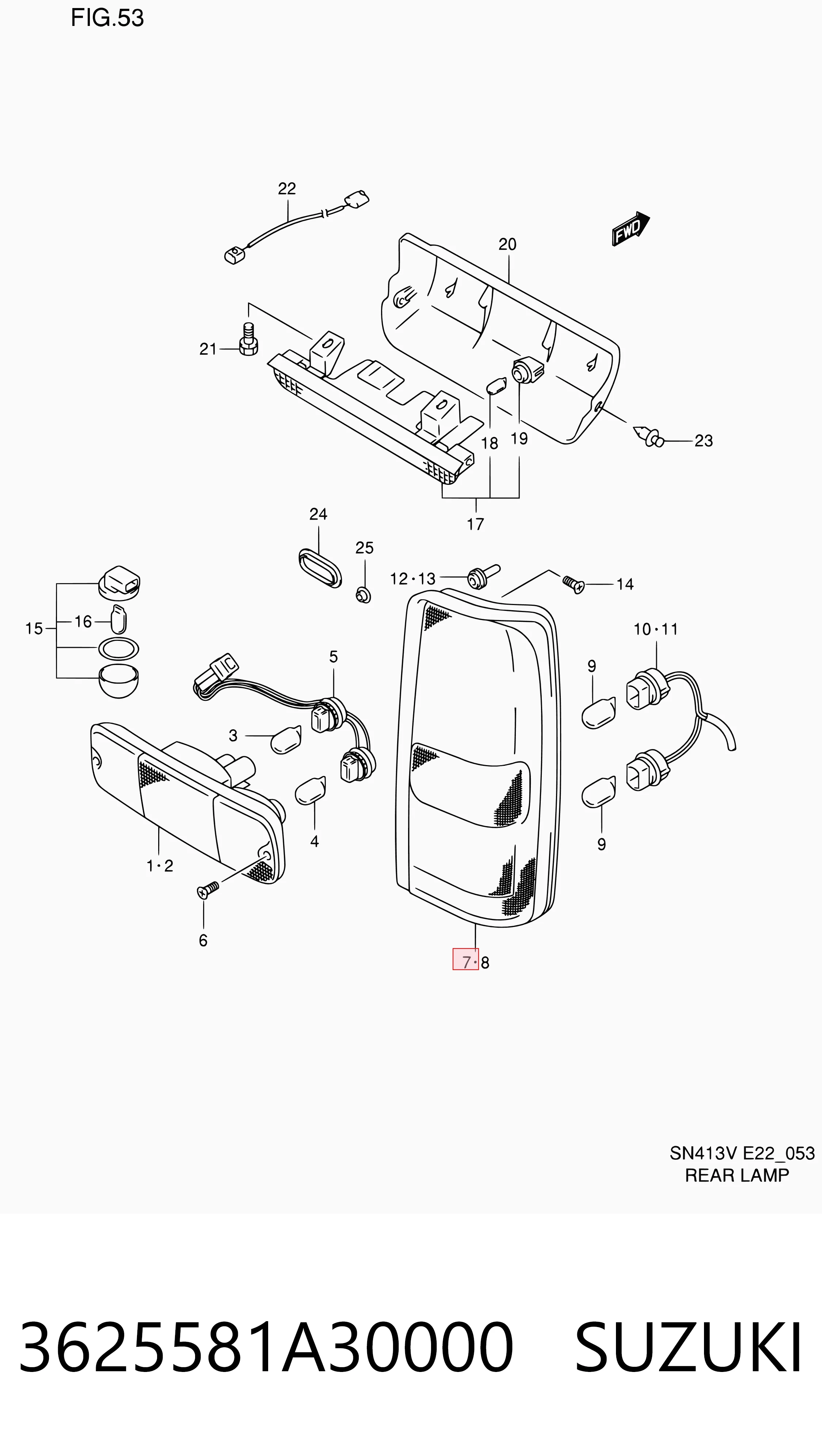 Lanterna traseira direita Suzuki Jimny  SN, JB