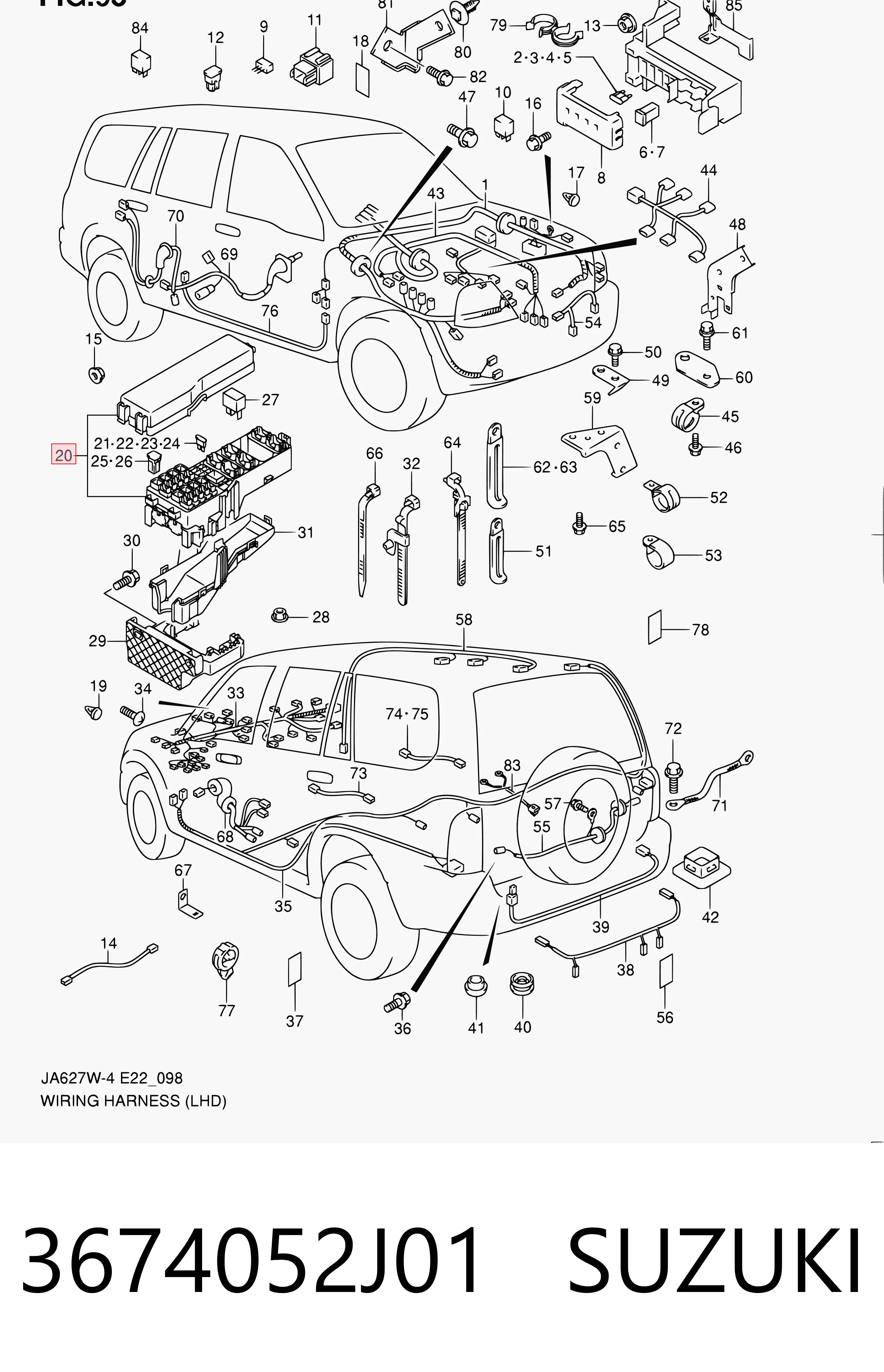 Unidade de dispositivos de segurança Suzuki Grand Vitara  FT, HT ao melhor preço