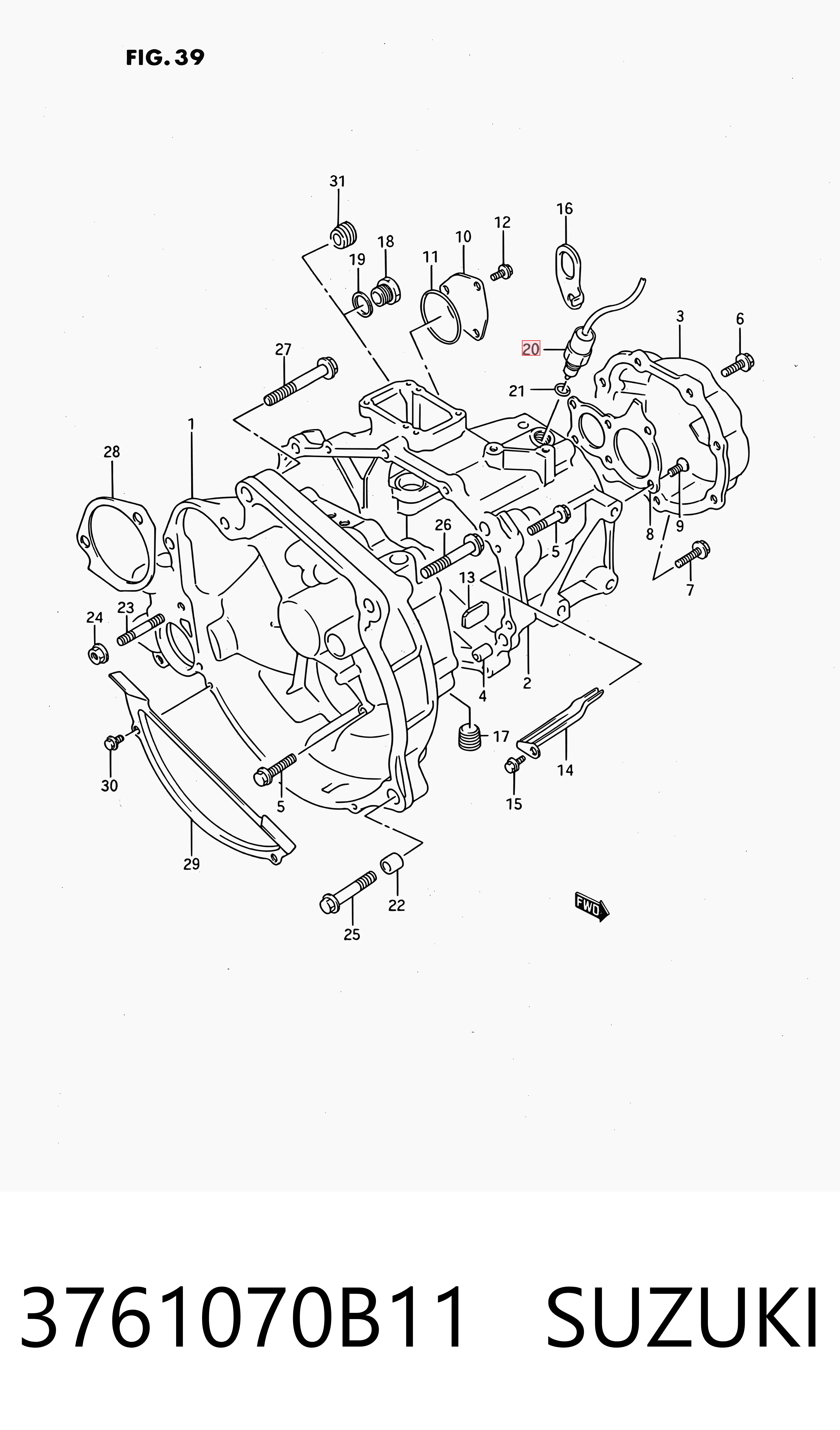 3761070B11 Suzuki Sensor de ativação das luzes de marcha à ré