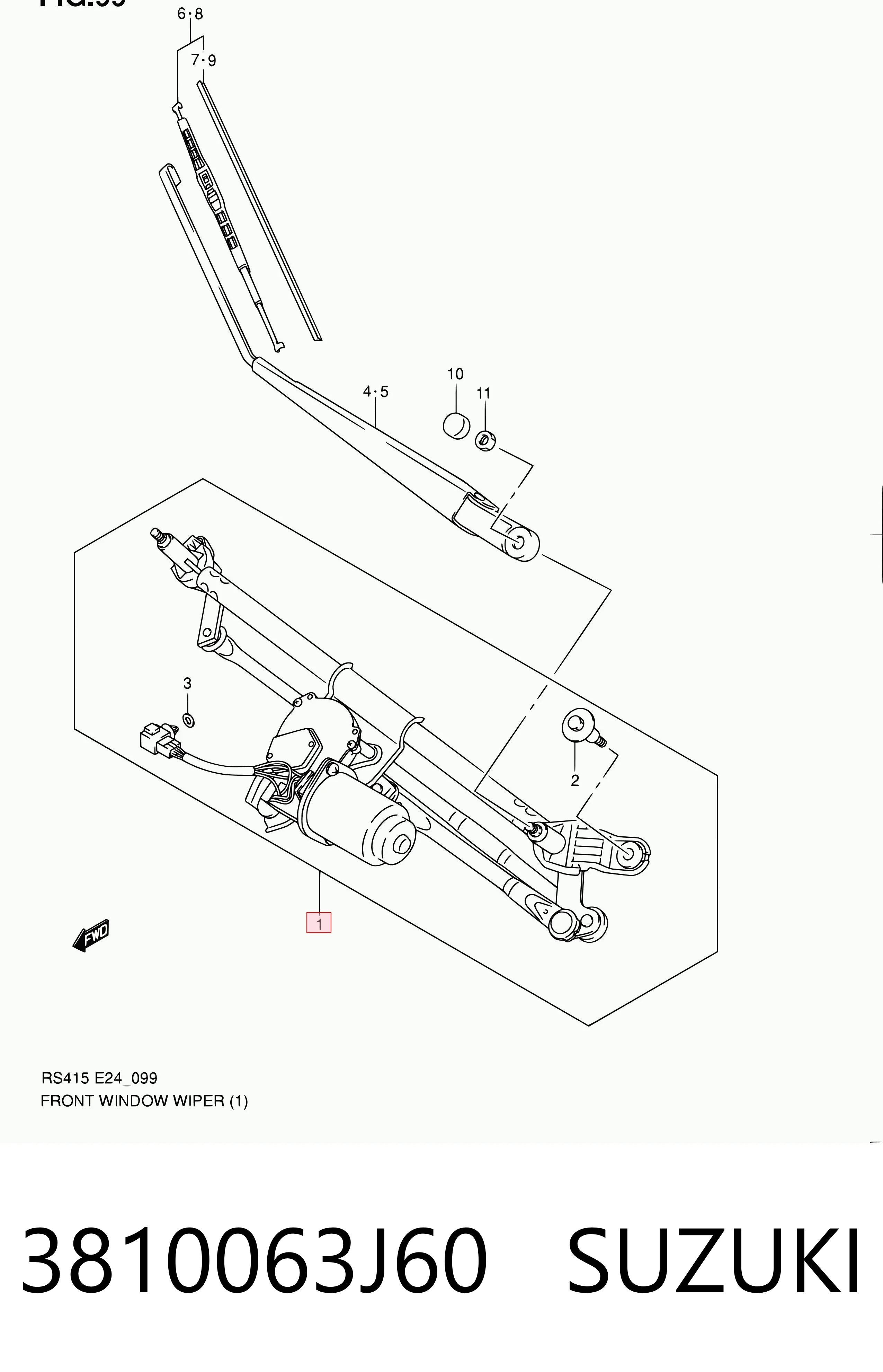 Trapézio de limpador pára-brisas Suzuki Swift III RS ao melhor preço