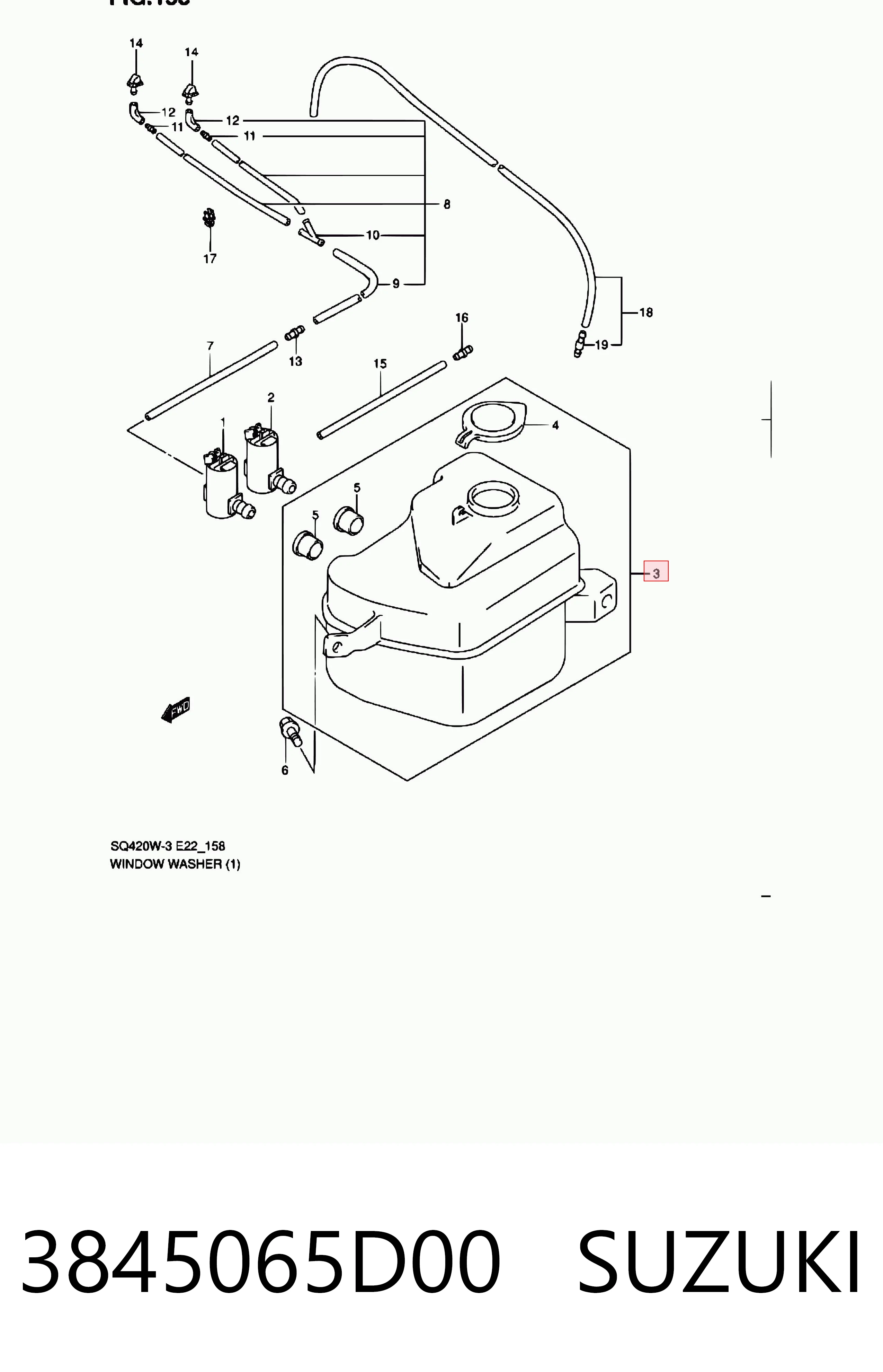 Tanque de fluido para lavador de vidro para Suzuki Grand Vitara  FT, HT