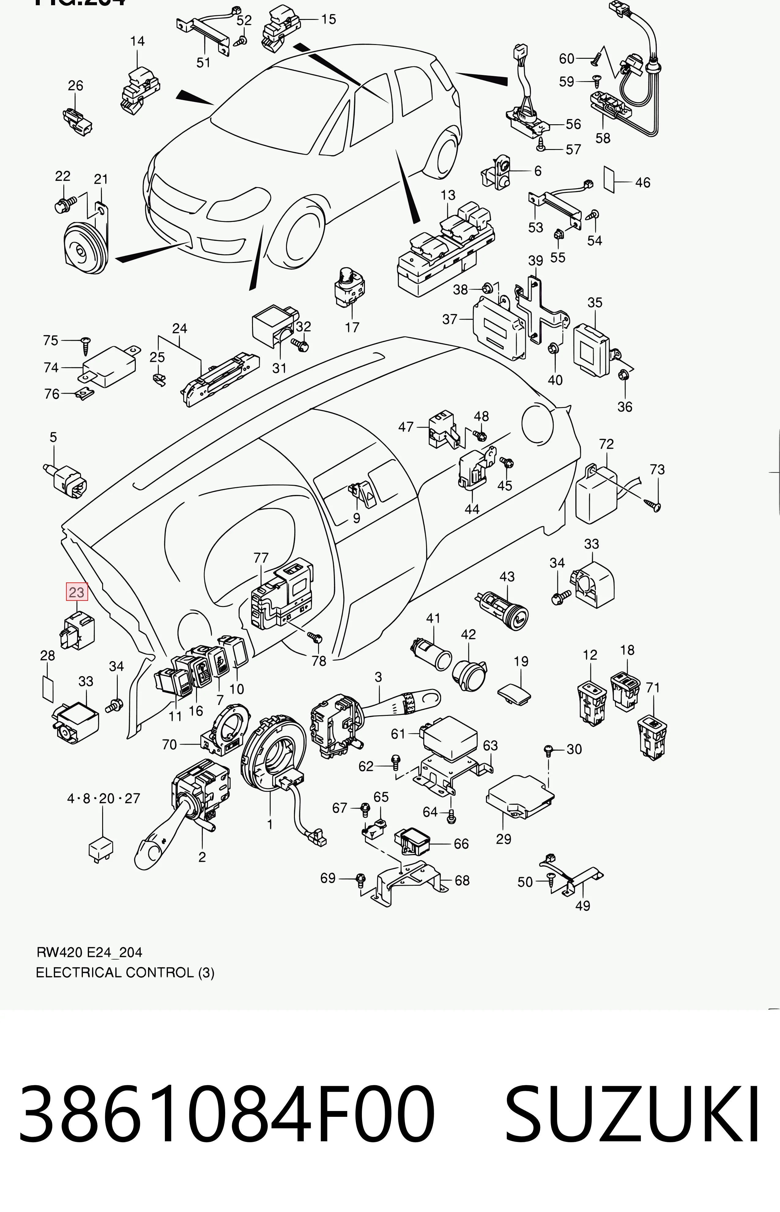 Relê de pisca-pisca para Suzuki Swift III RS