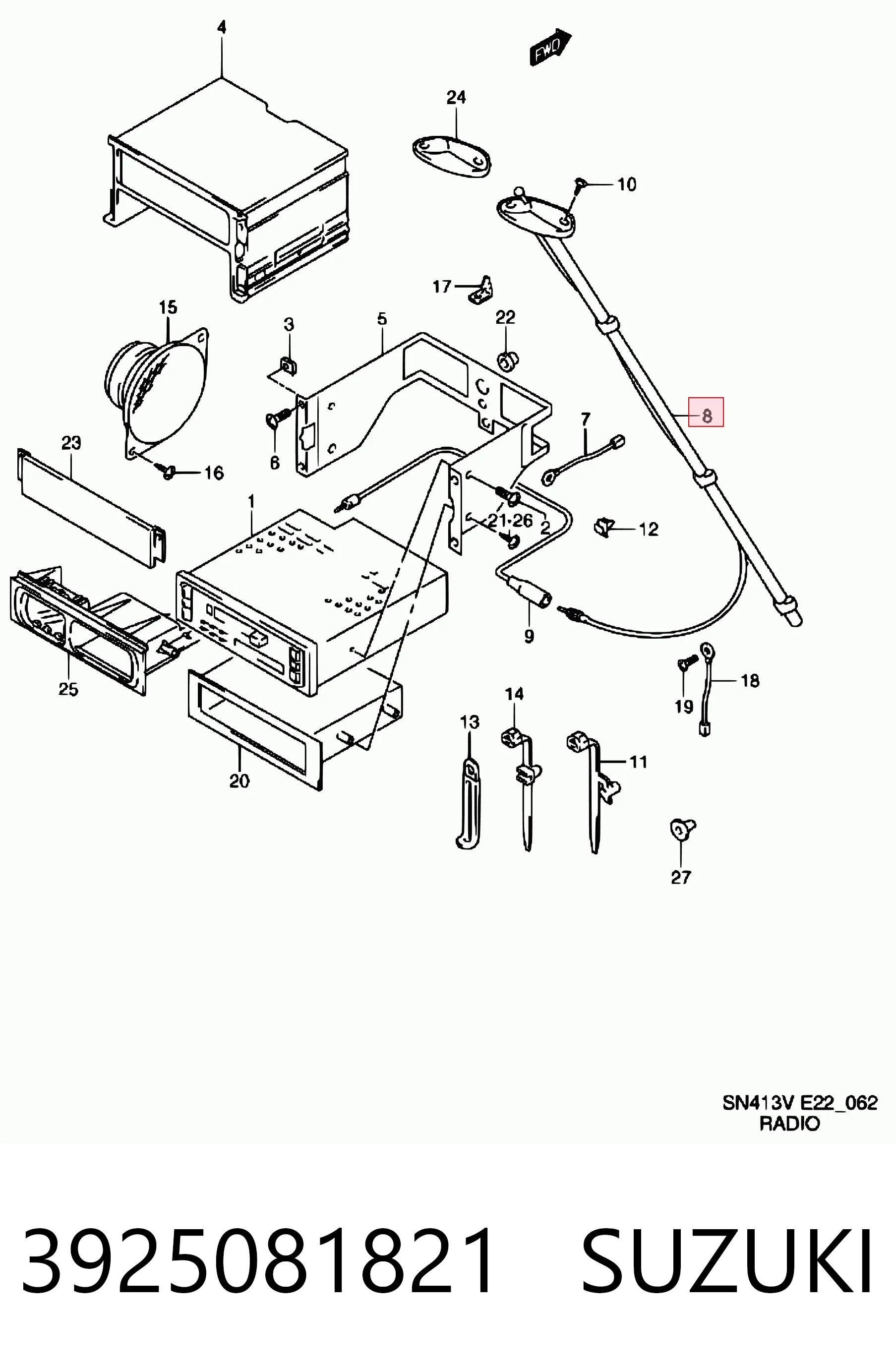 Antena Suzuki Jimny  SN, JB ao melhor preço