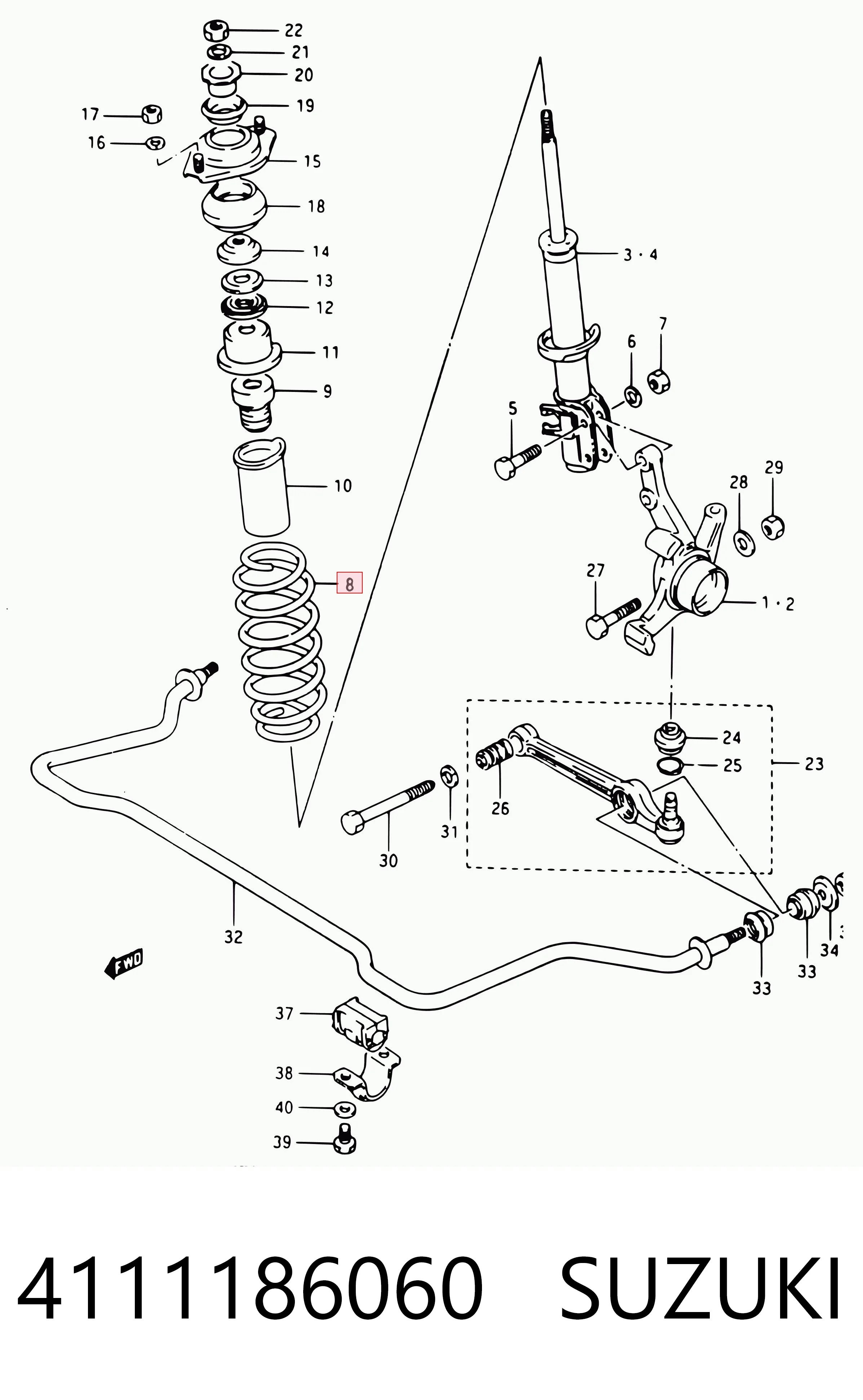 Mola dianteira para Suzuki Swift I AA