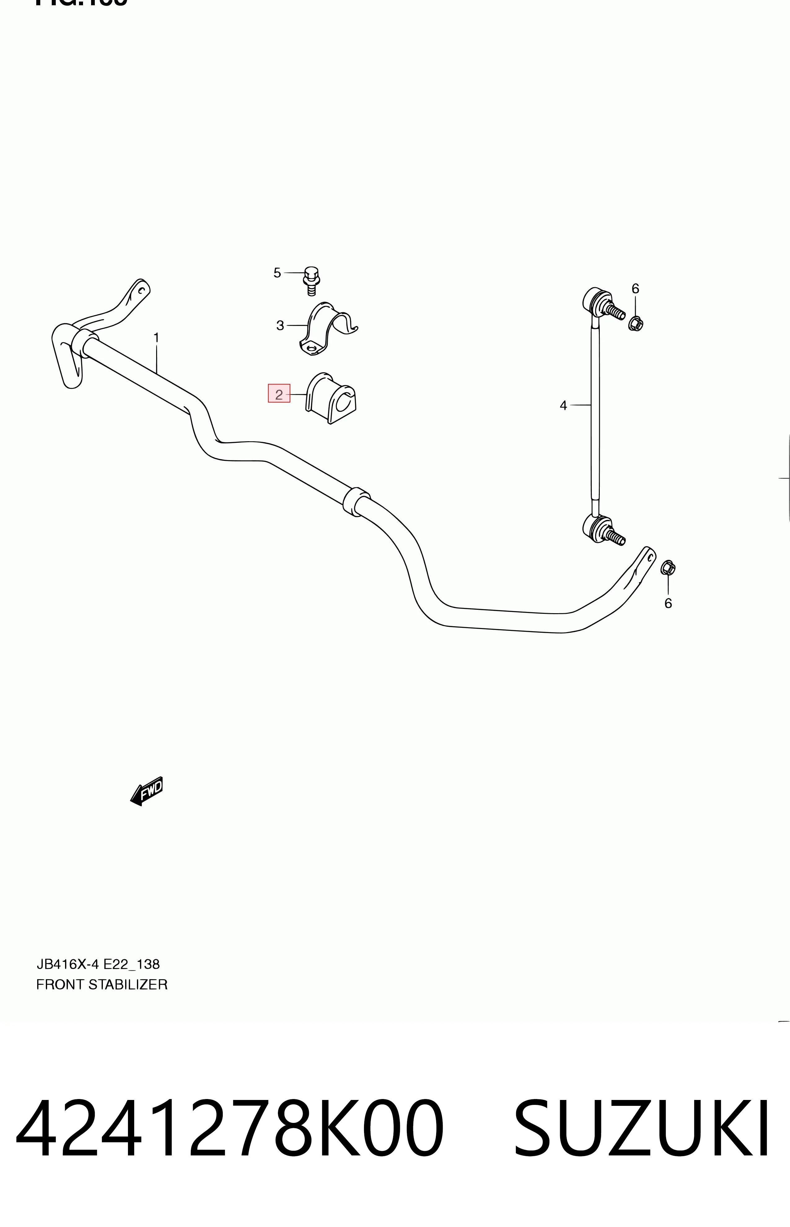 4241278K00 Suzuki Bucha de estabilizador dianteiro