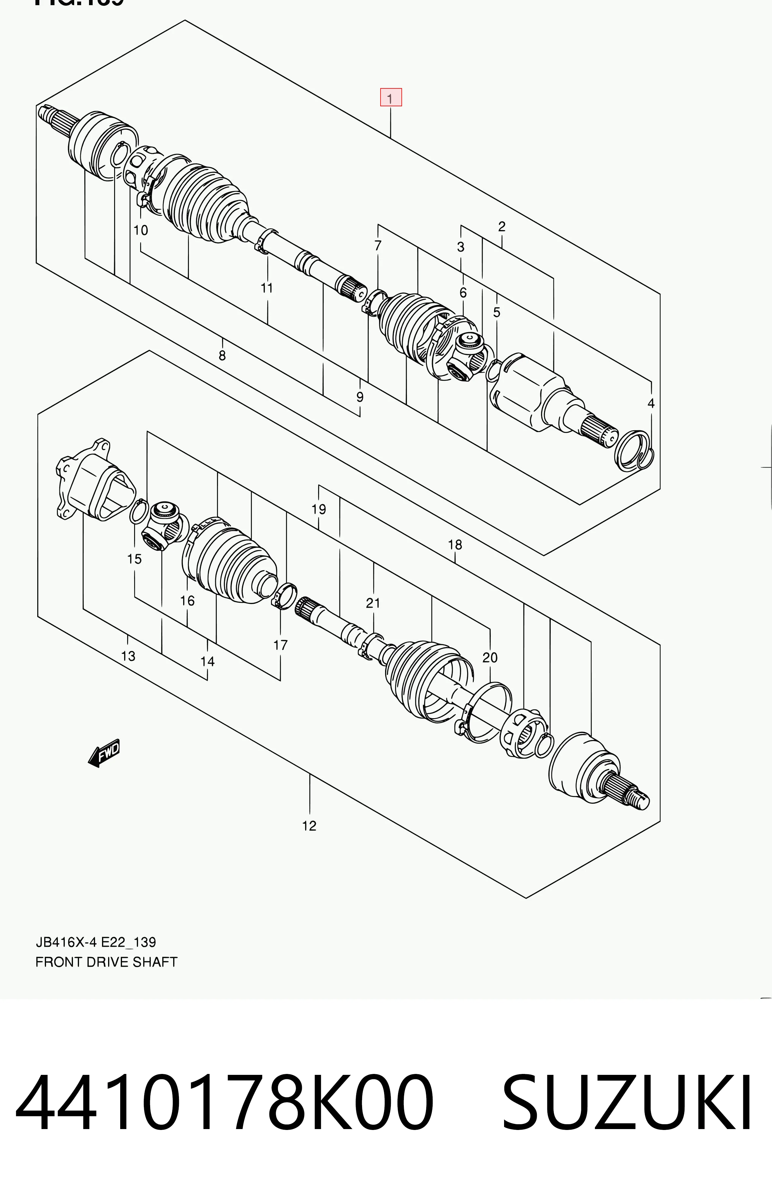 4410178K00 Suzuki Semieixo (acionador) dianteiro direito