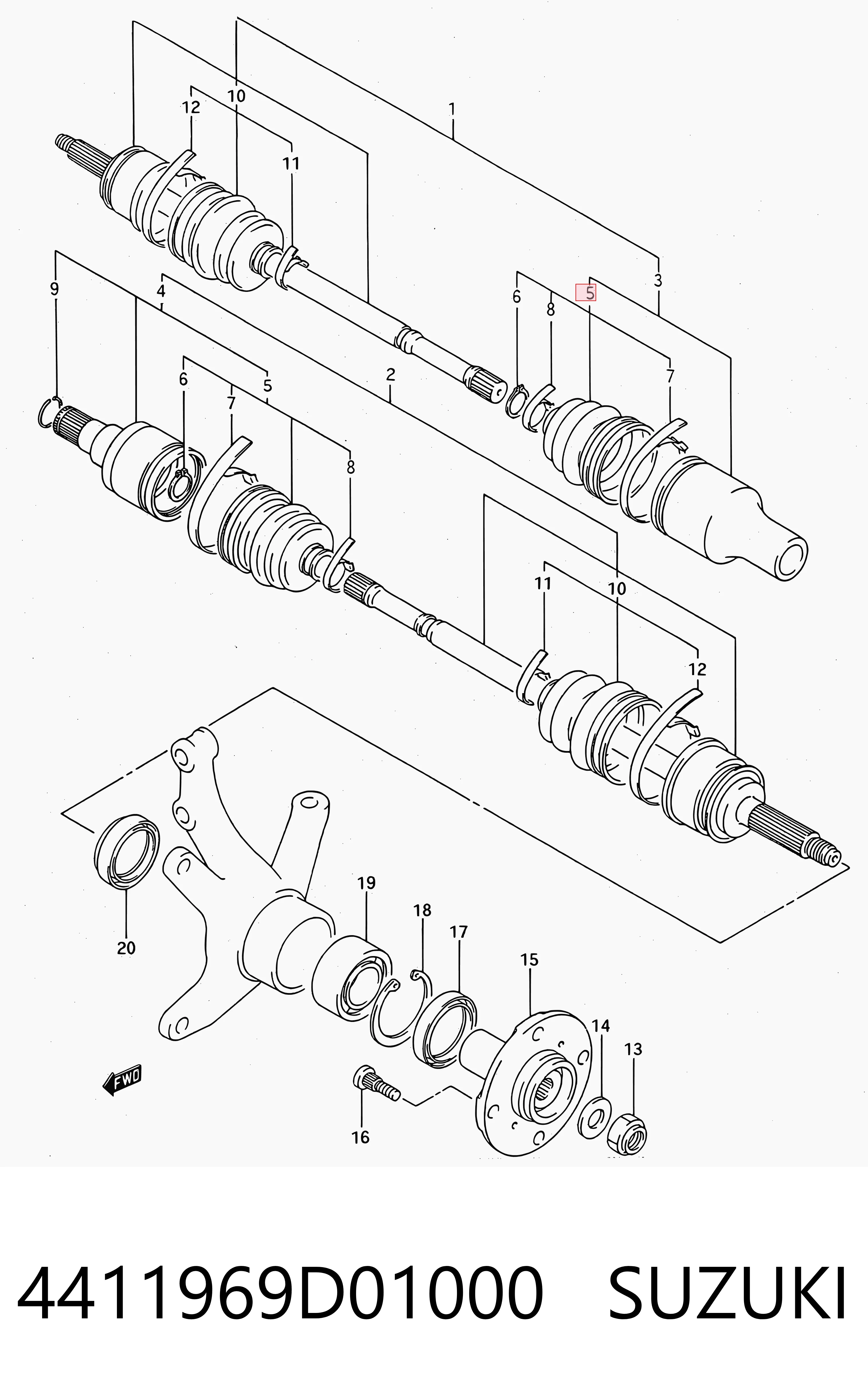 Bota de proteção interna de junta homocinética do semieixo dianteiro para Suzuki Swift AH, AJ