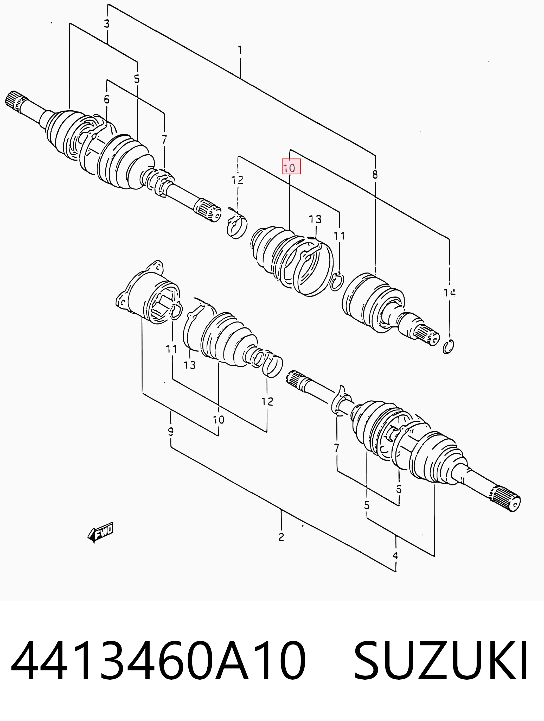 Bota de proteção interna de junta homocinética do semieixo dianteiro para Mazda 6 GG