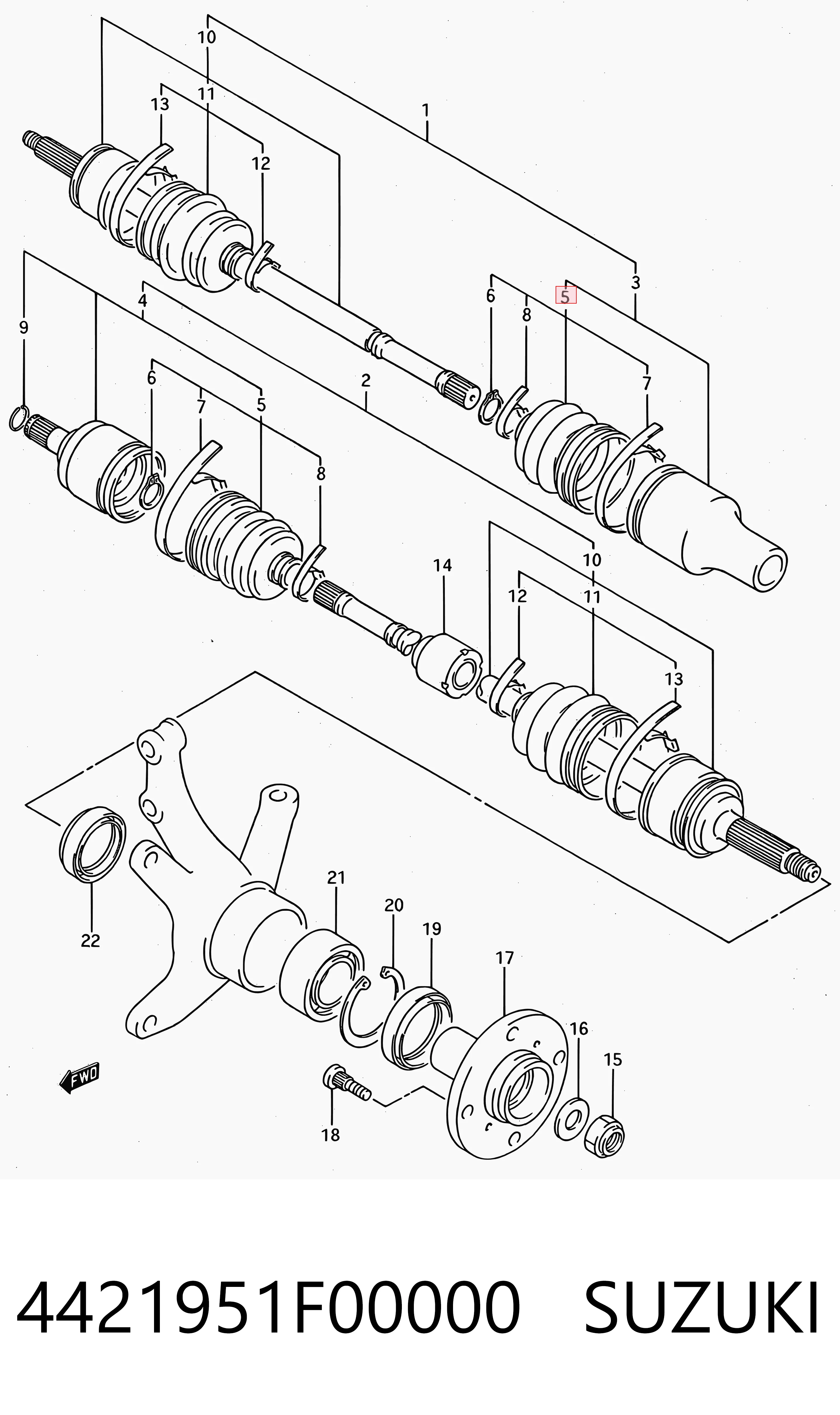  Bota de proteção interna de junta homocinética do semieixo dianteiro Suzuki Baleno sedan (EG) (1995 - 2002) 