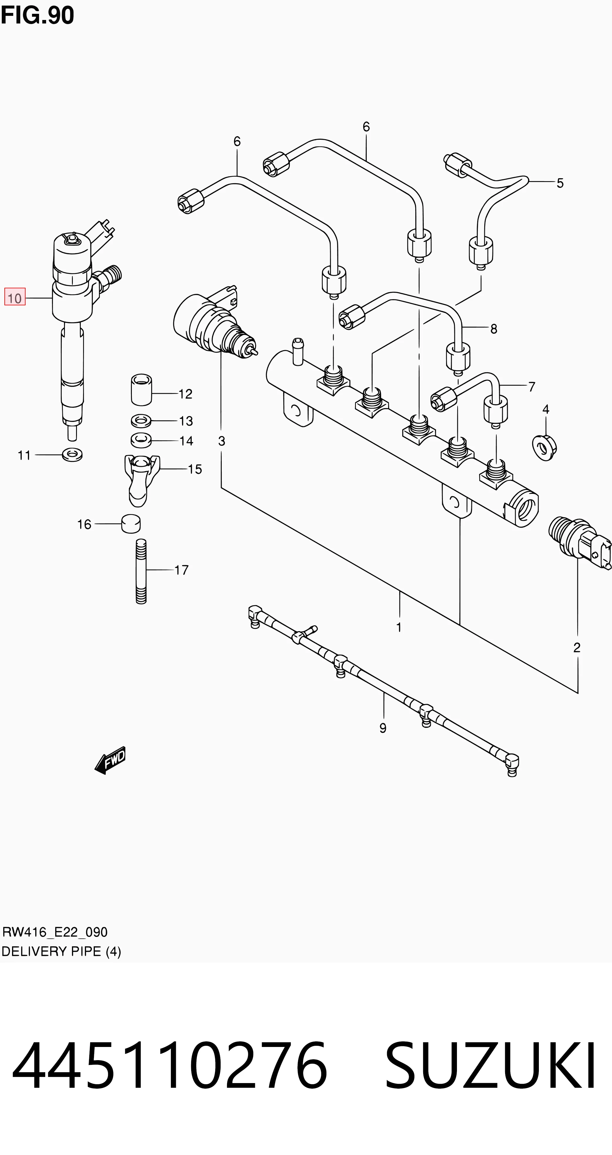 Injetor de injeção de combustível VAG 0445110276
