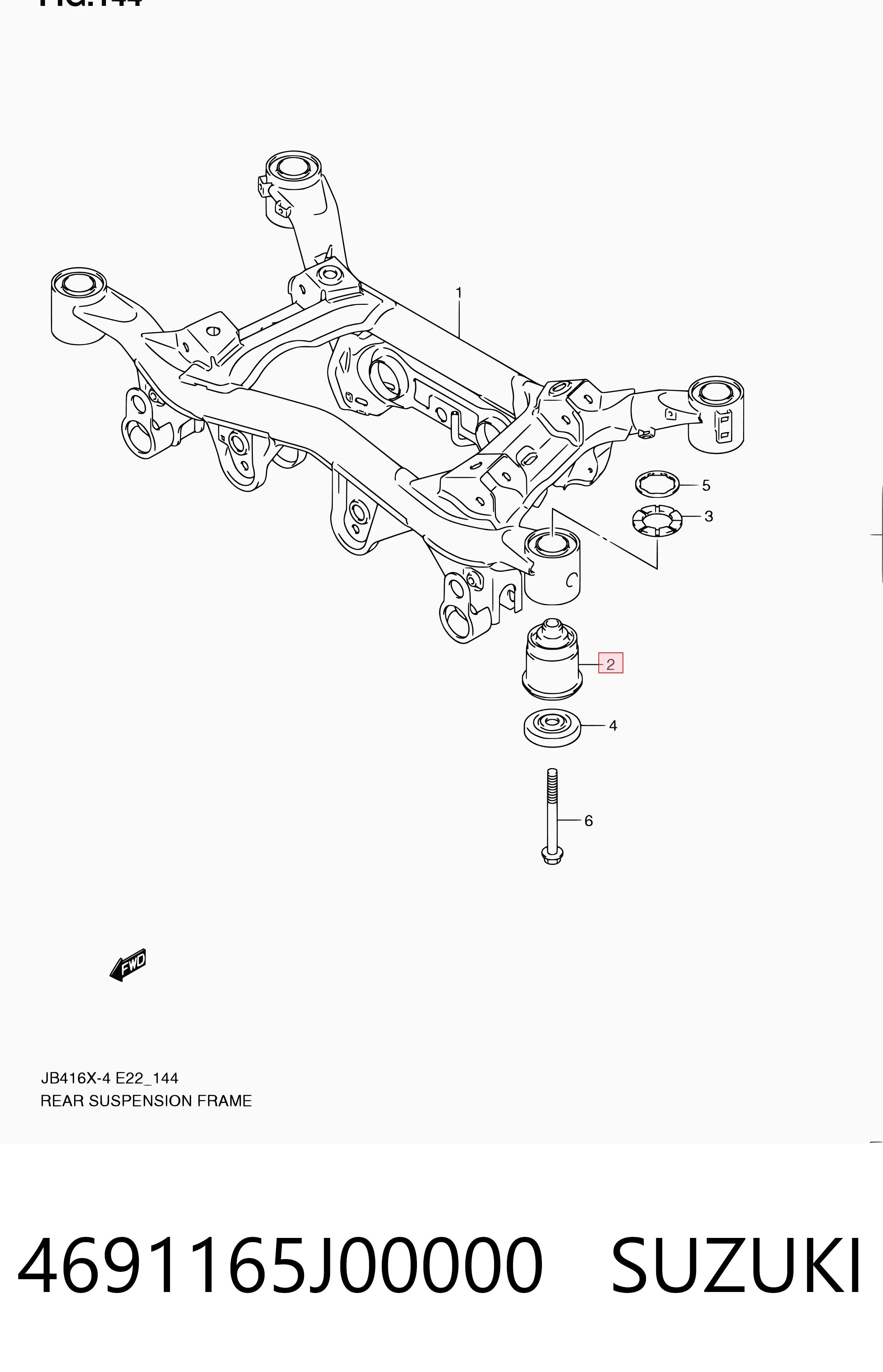 Bloco silencioso de viga traseira (de plataforma veicular) Suzuki Grand Vitara  JB ao melhor preço