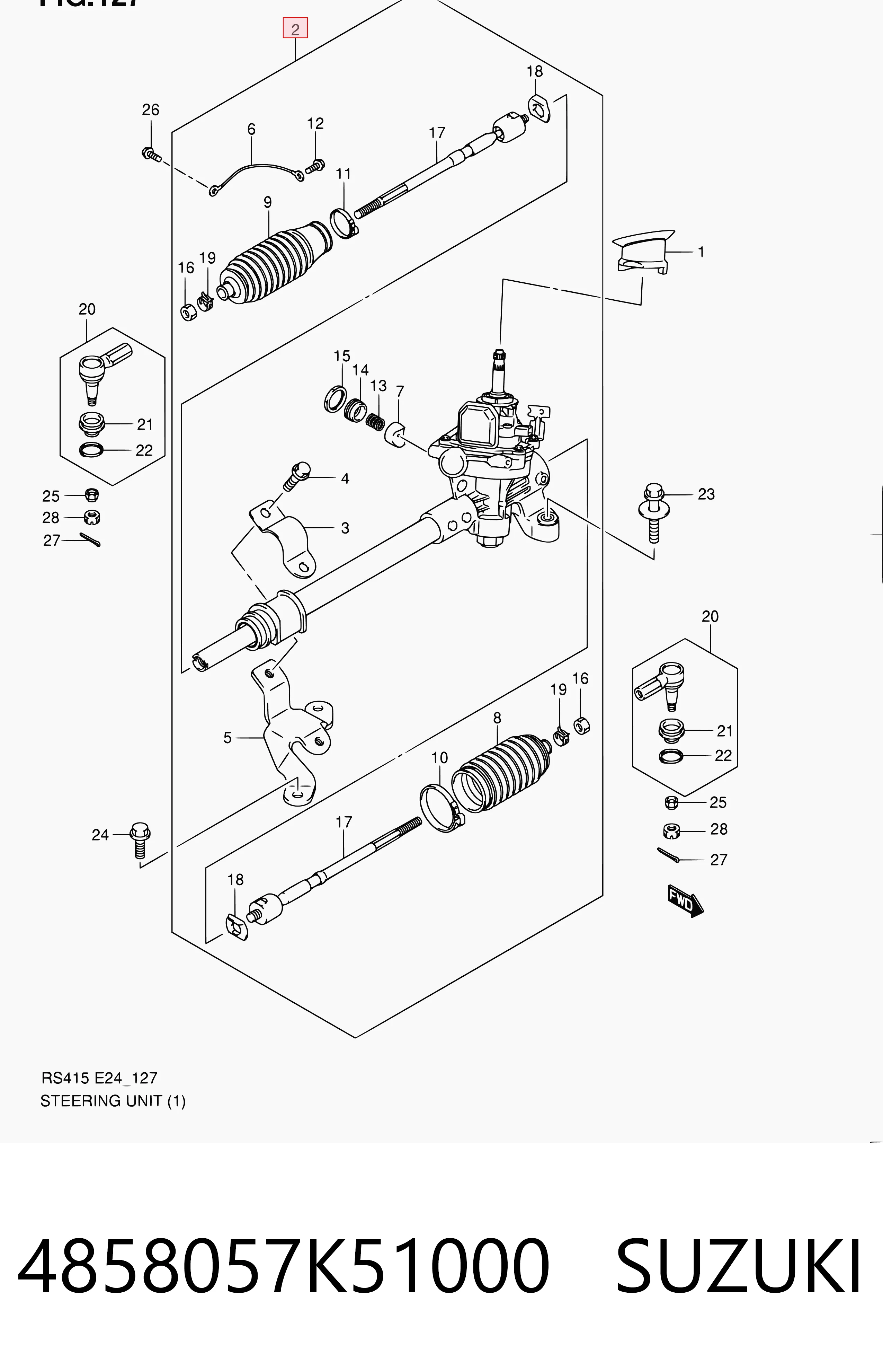Cremalheira da direção Suzuki Swift III RS