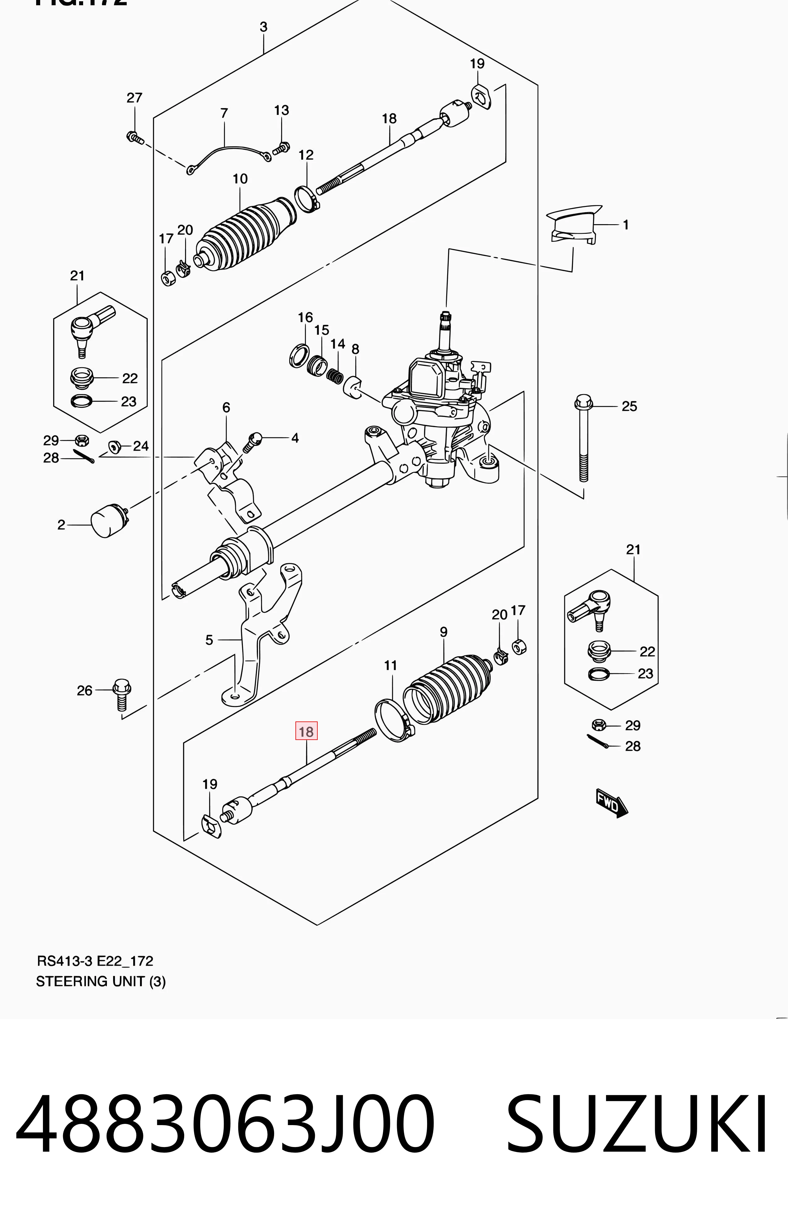 4883063J00 Suzuki Tração de direção