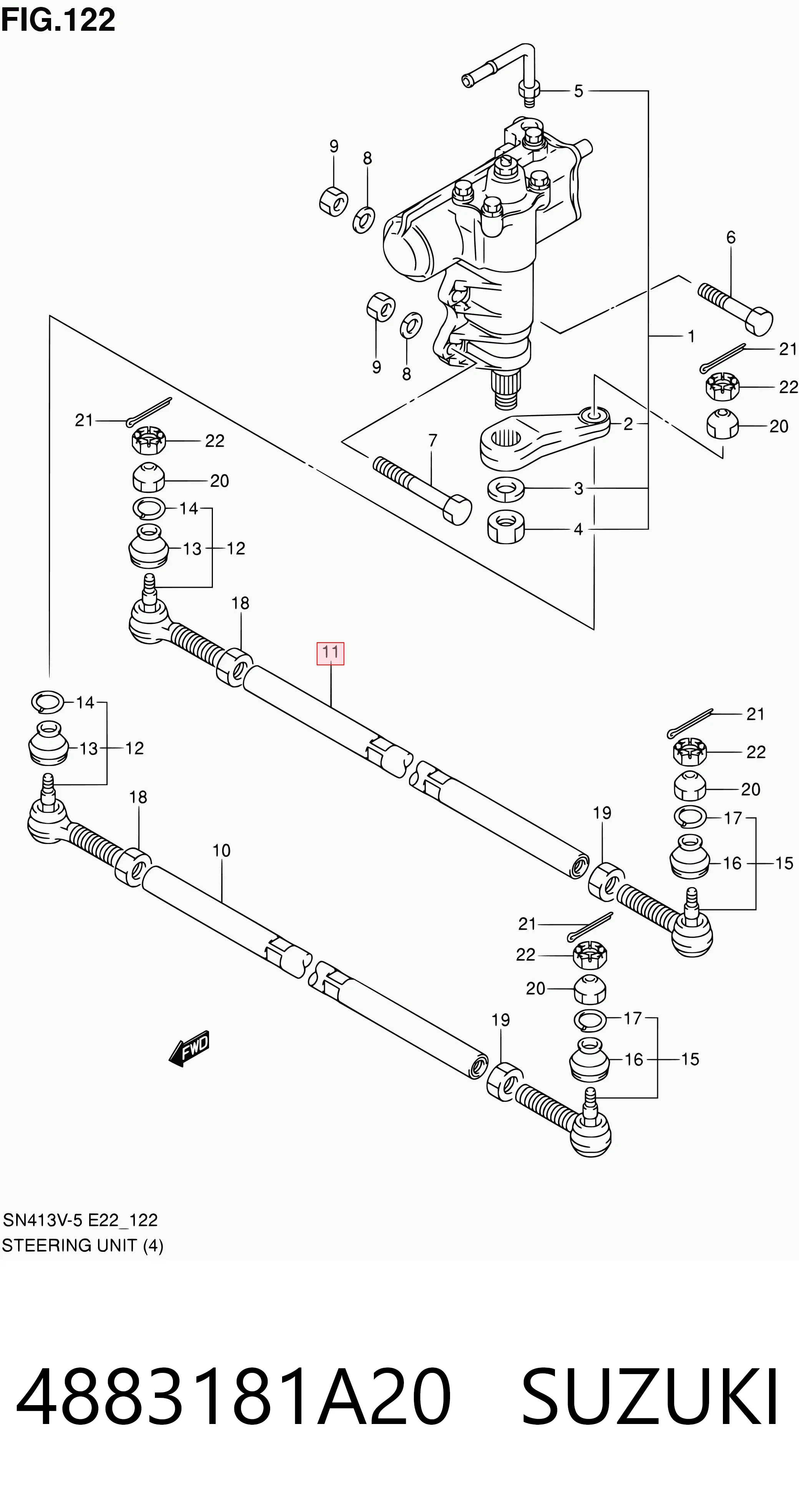4883181A20 Suzuki Tração de direção esquerda