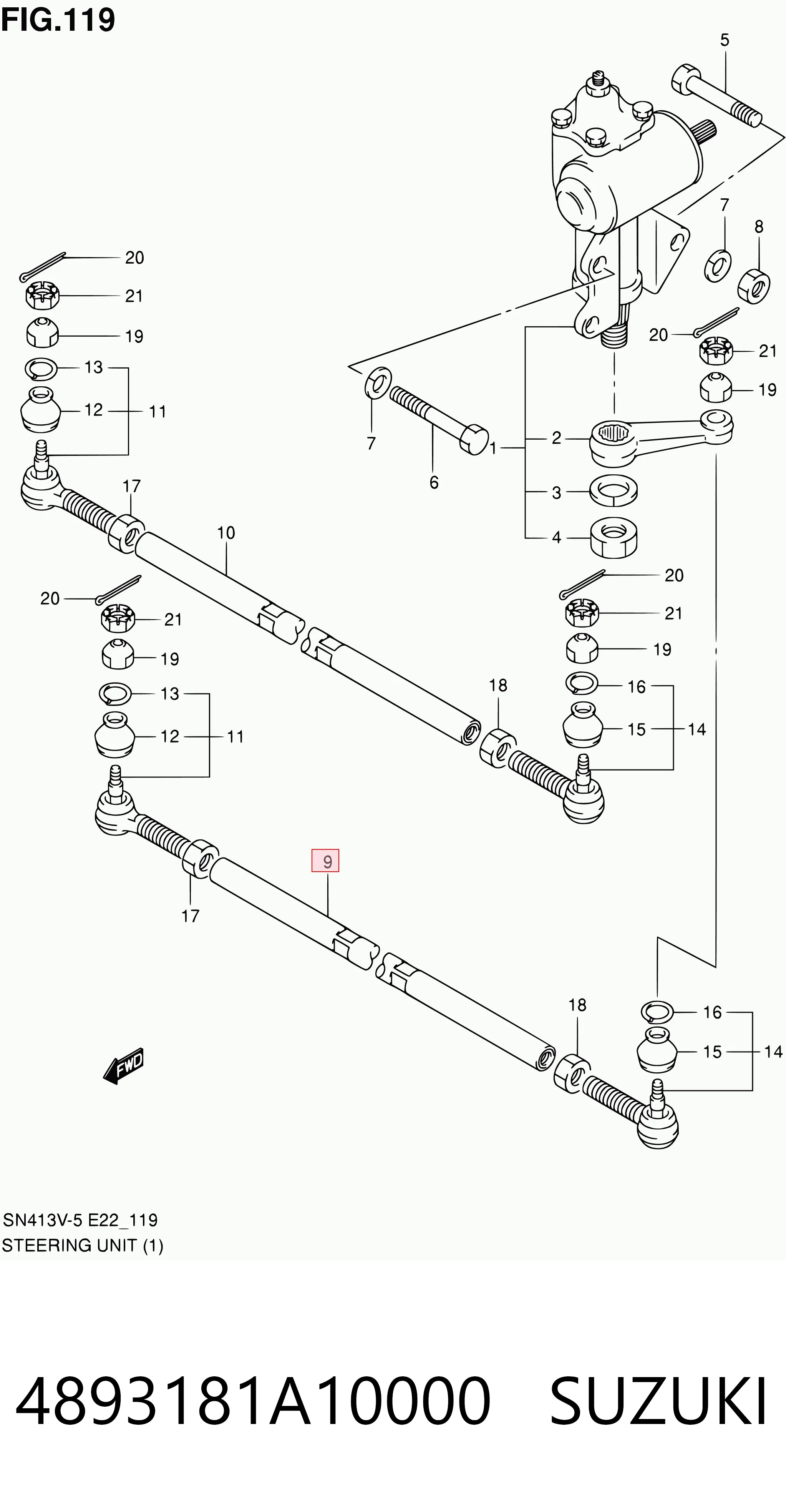 4893181A10000 Suzuki Tração de direção direita