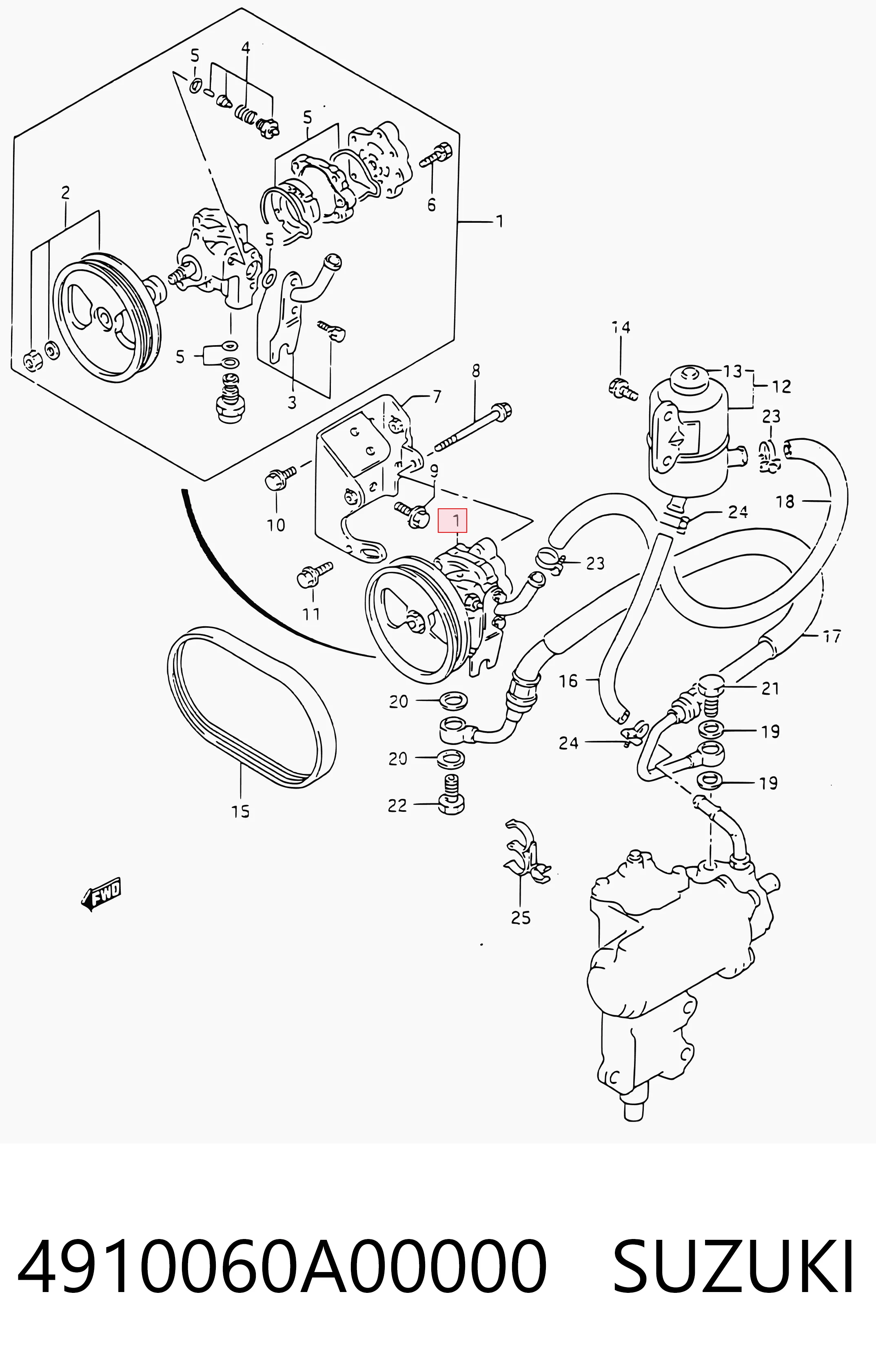  Bomba da Direção hidrâulica assistida Suzuki Samurai SUV (SJ) (1988 - 2004) 