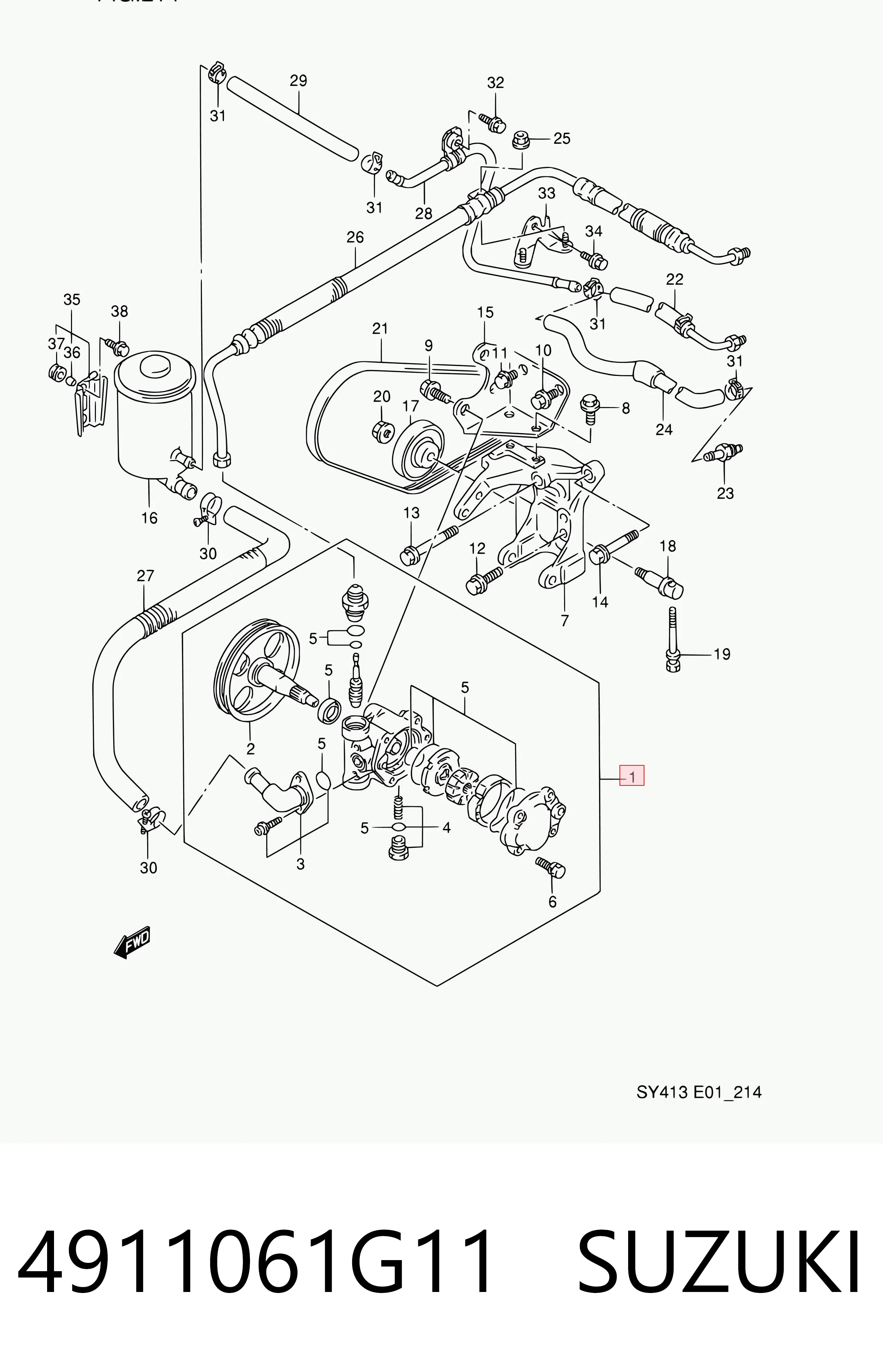 Bomba da Direção hidrâulica assistida para Suzuki Baleno  EG