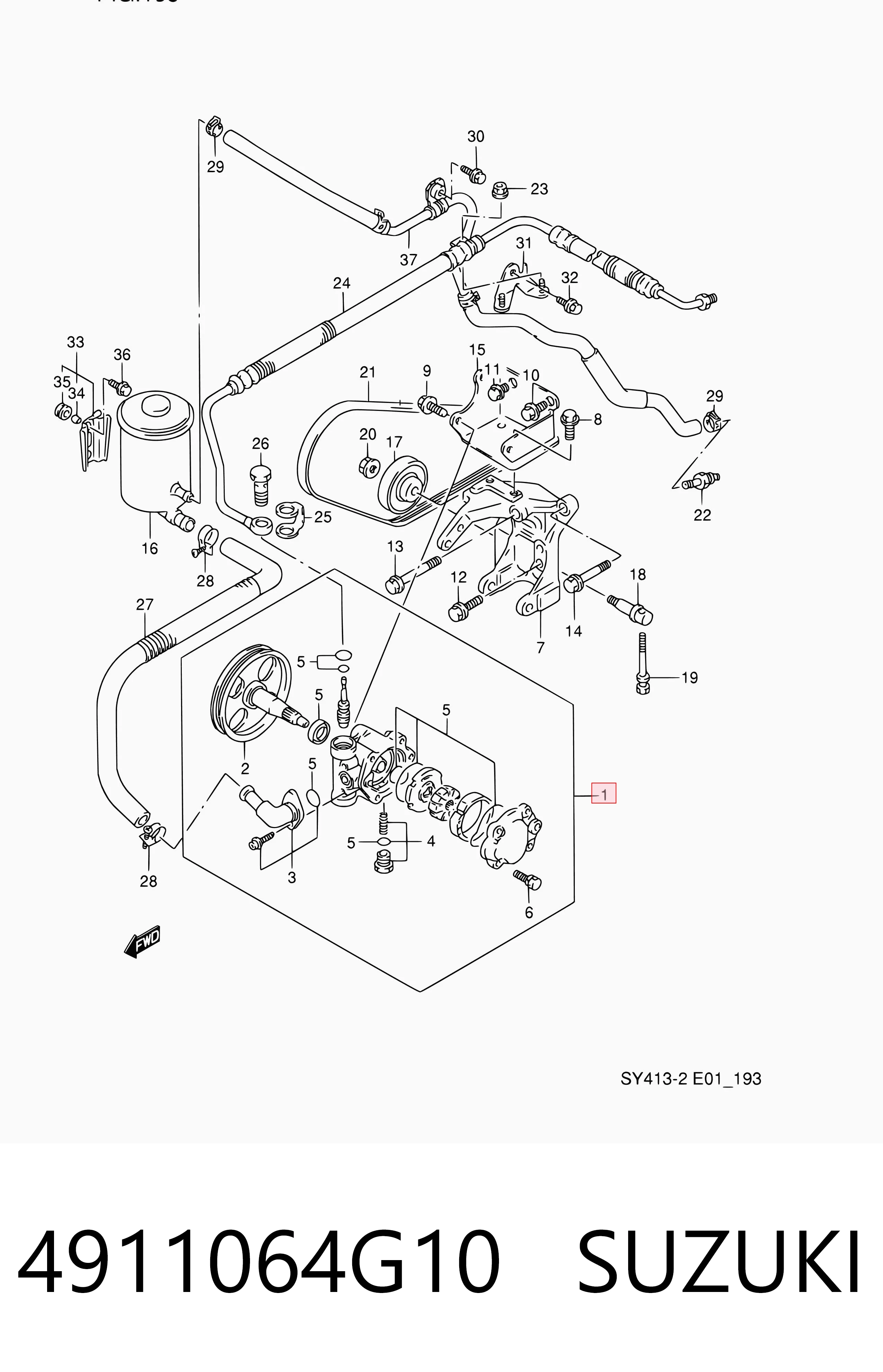  Bomba da Direção hidrâulica assistida Suzuki Baleno sedan (EG) (1995 - 2002) 