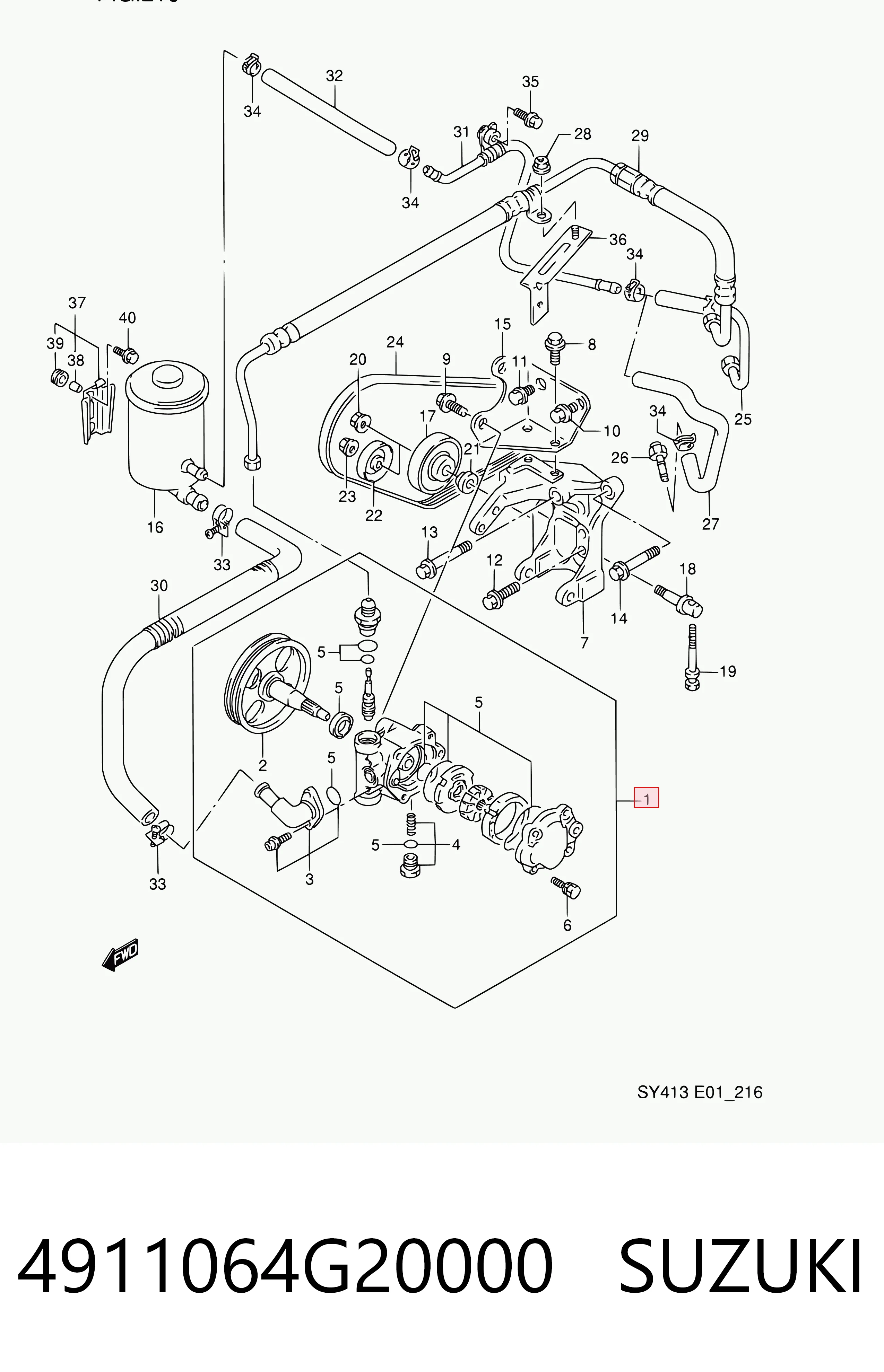 Bomba da Direção hidrâulica assistida Suzuki Baleno  EG