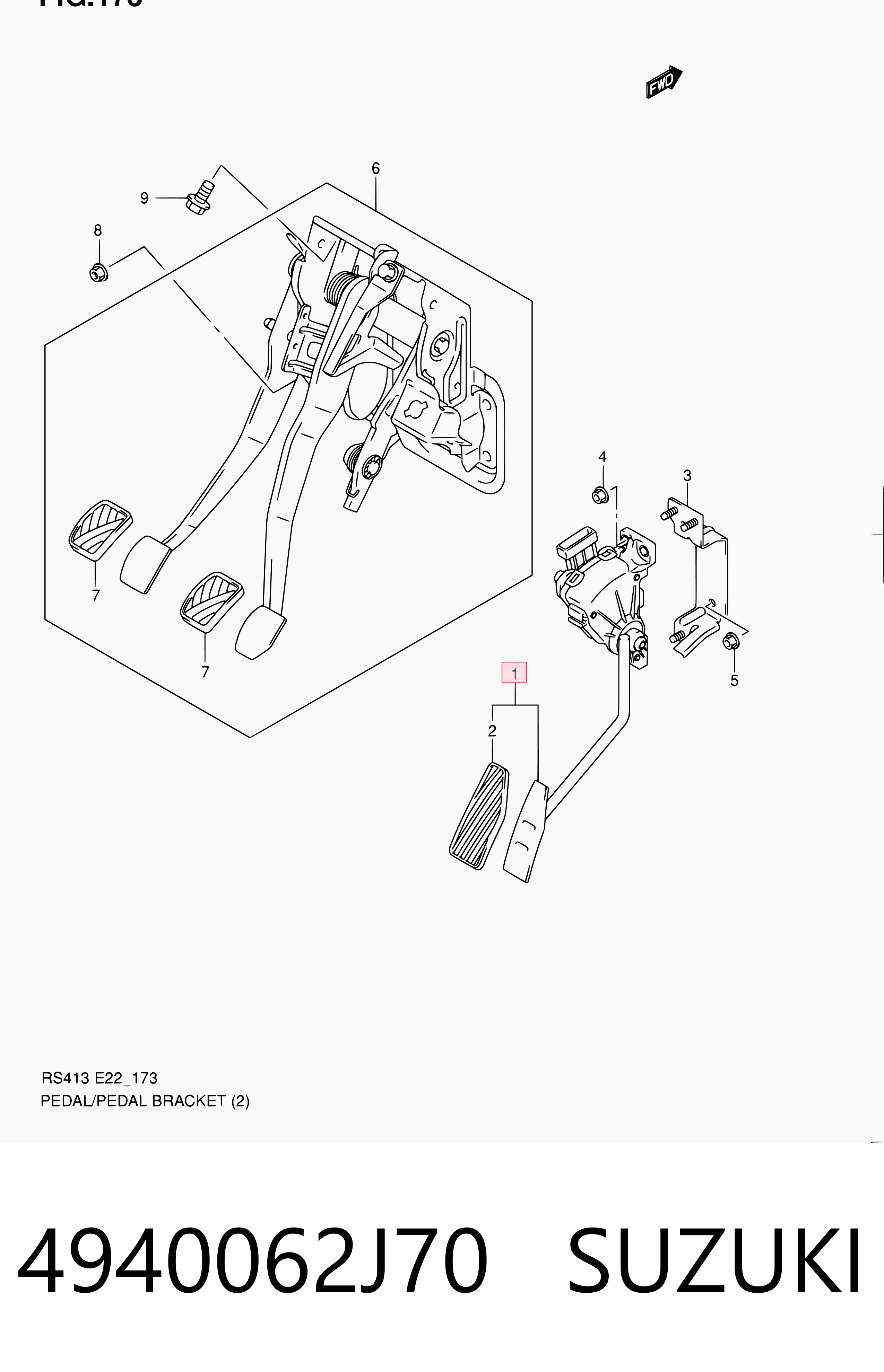 Pedal de gás (de acelerador) para Suzuki Swift III RS