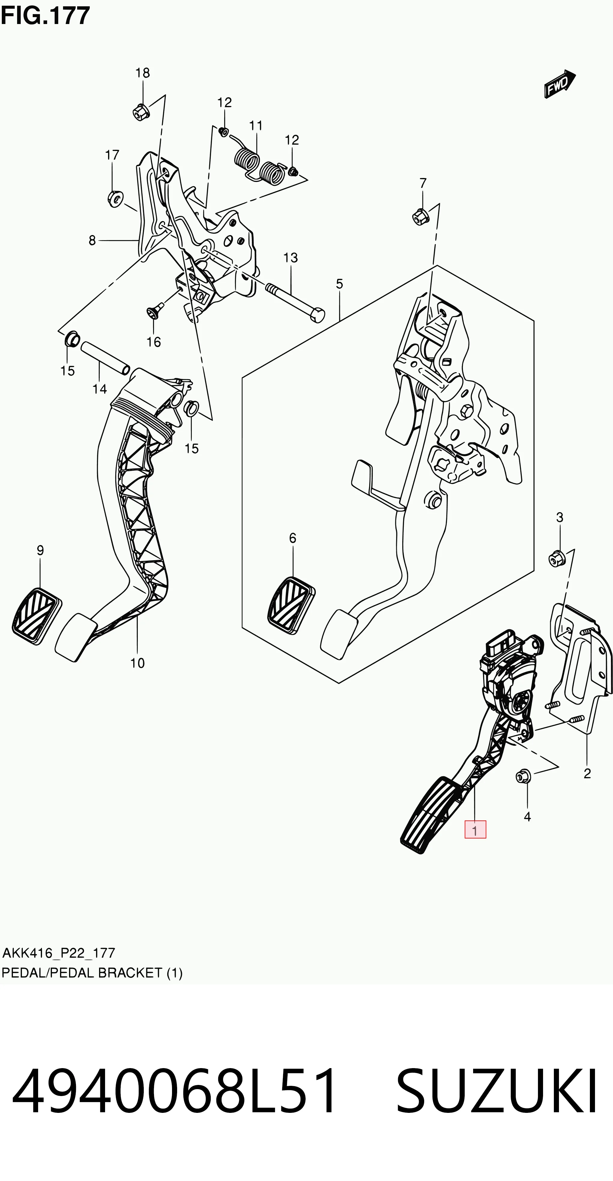 Pedal de gás (de acelerador) para Suzuki Vitara  LY