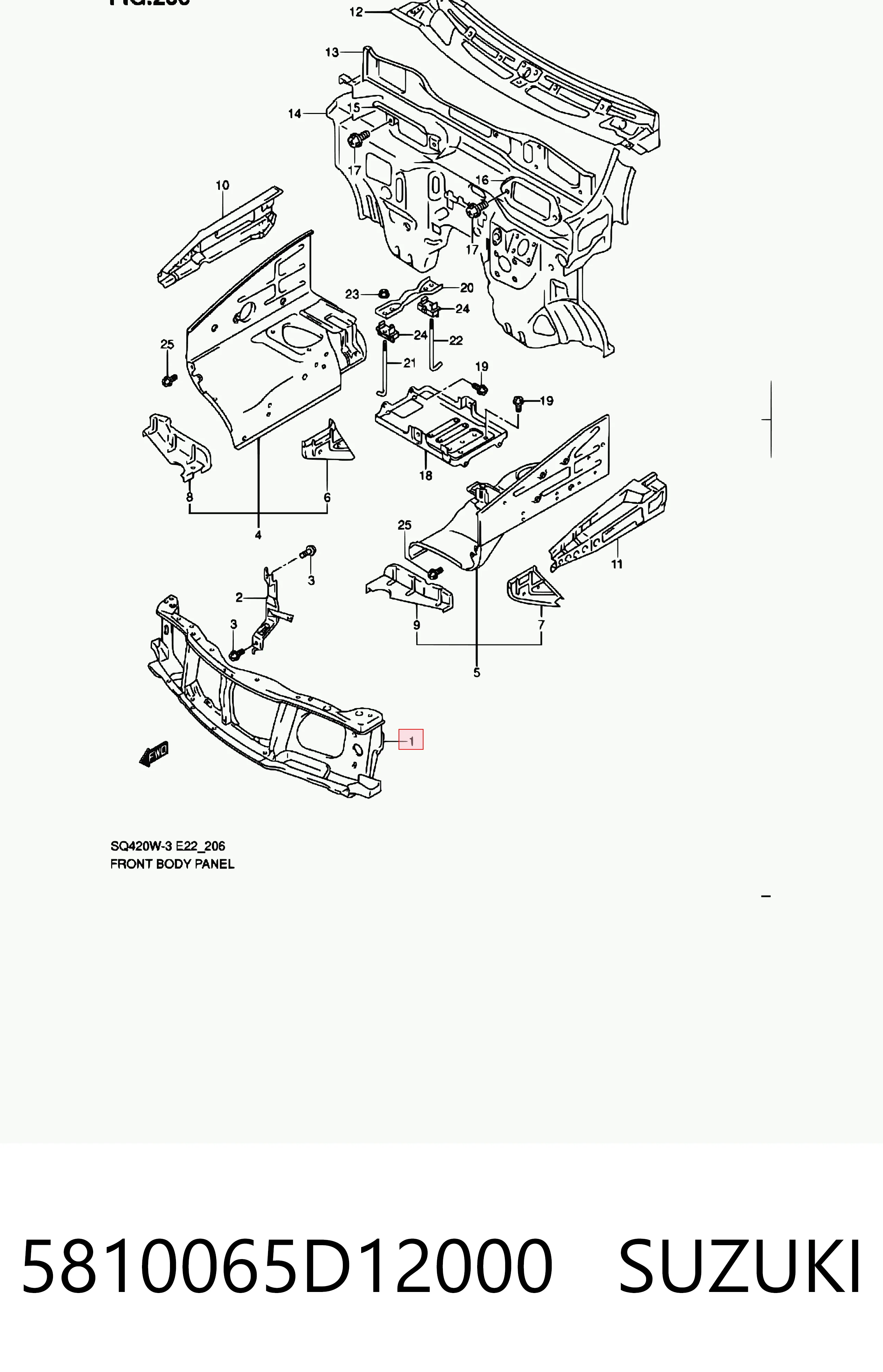 Suporte do radiador montado (painel de montagem de fixação das luzes) para Suzuki Grand Vitara  FT, HT