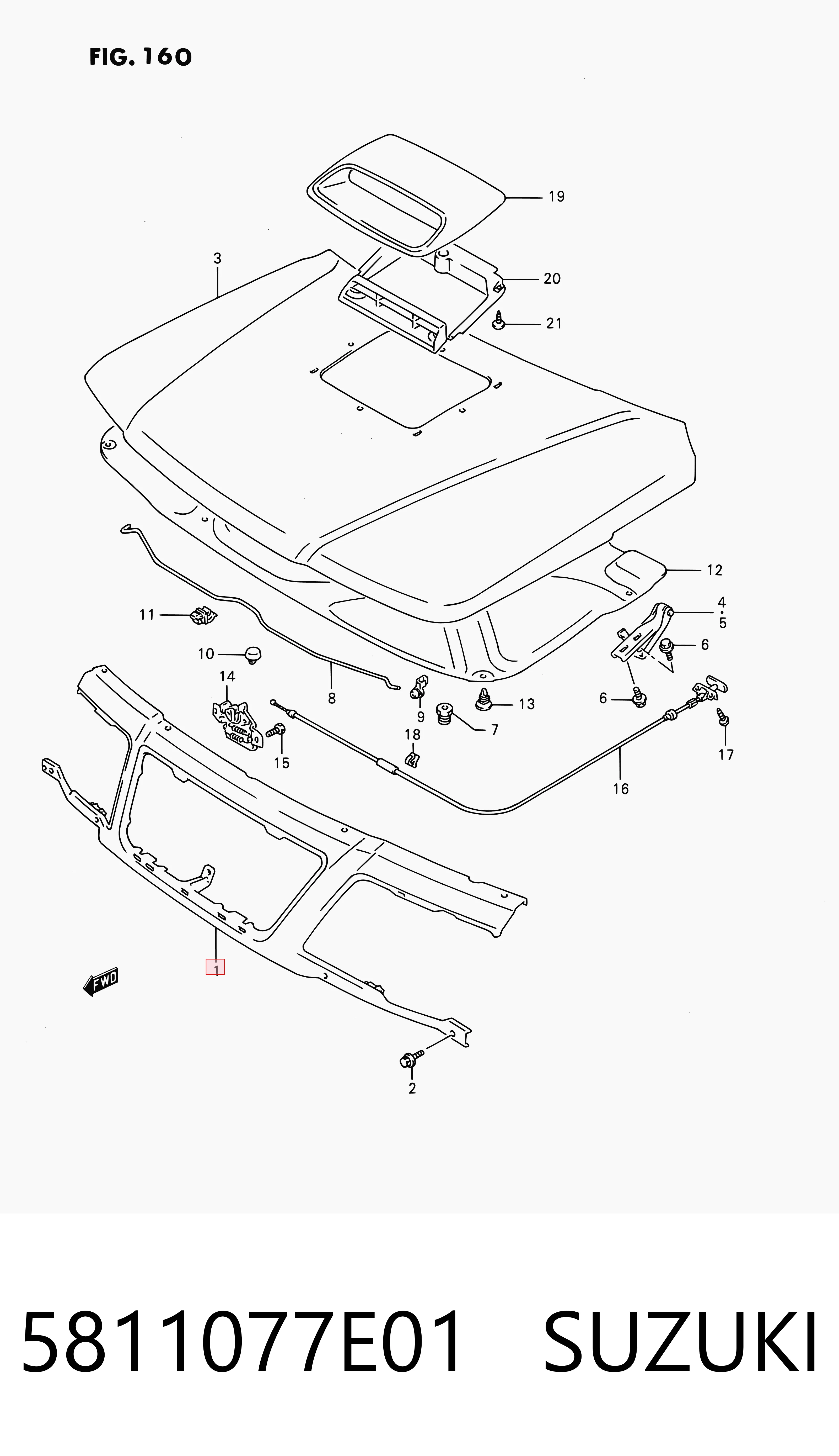 Suporte do radiador montado (painel de montagem de fixação das luzes) para Suzuki Vitara ETJA