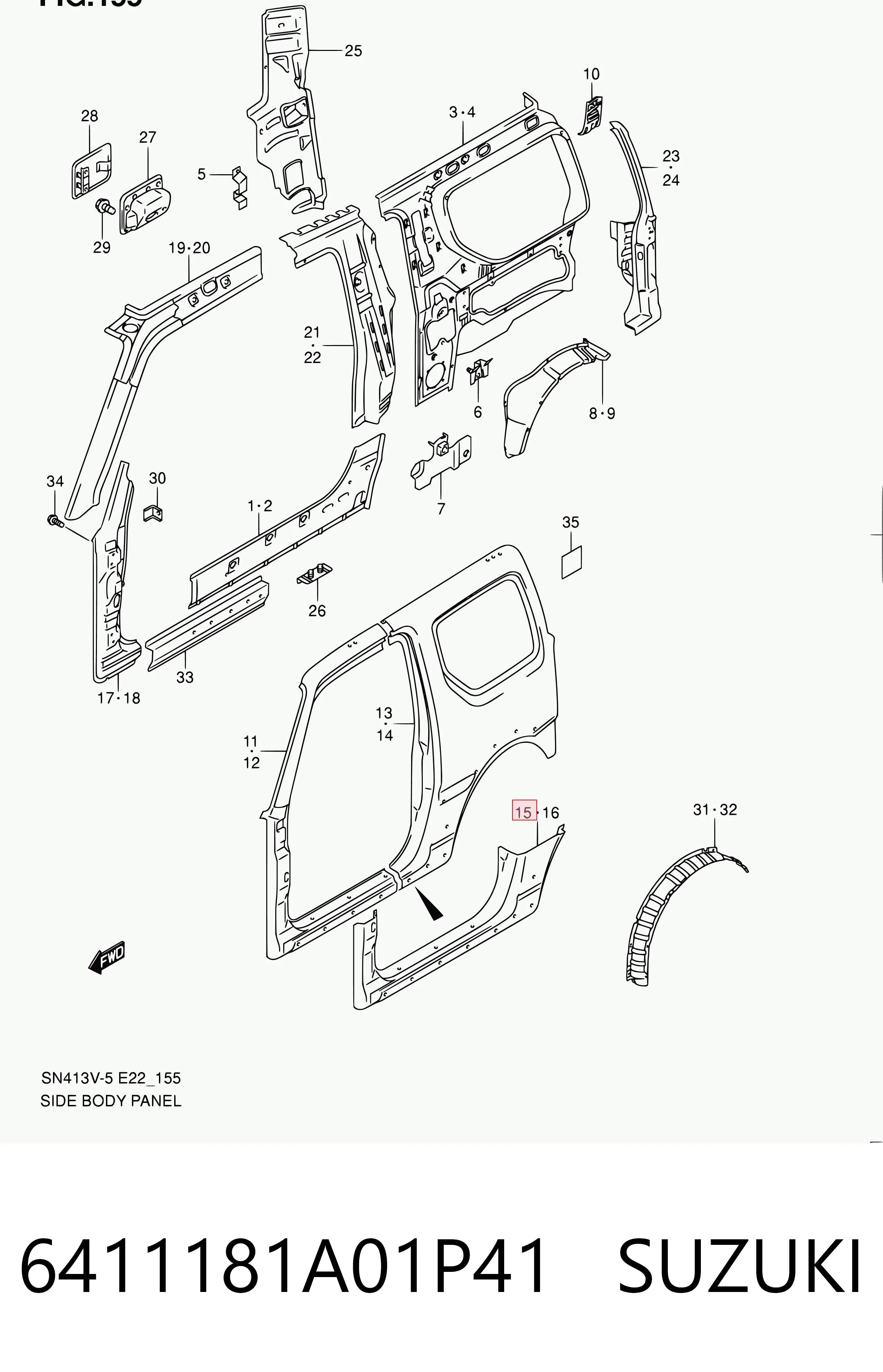 Acesso externo direito Suzuki Jimny SN, JB ao melhor preço