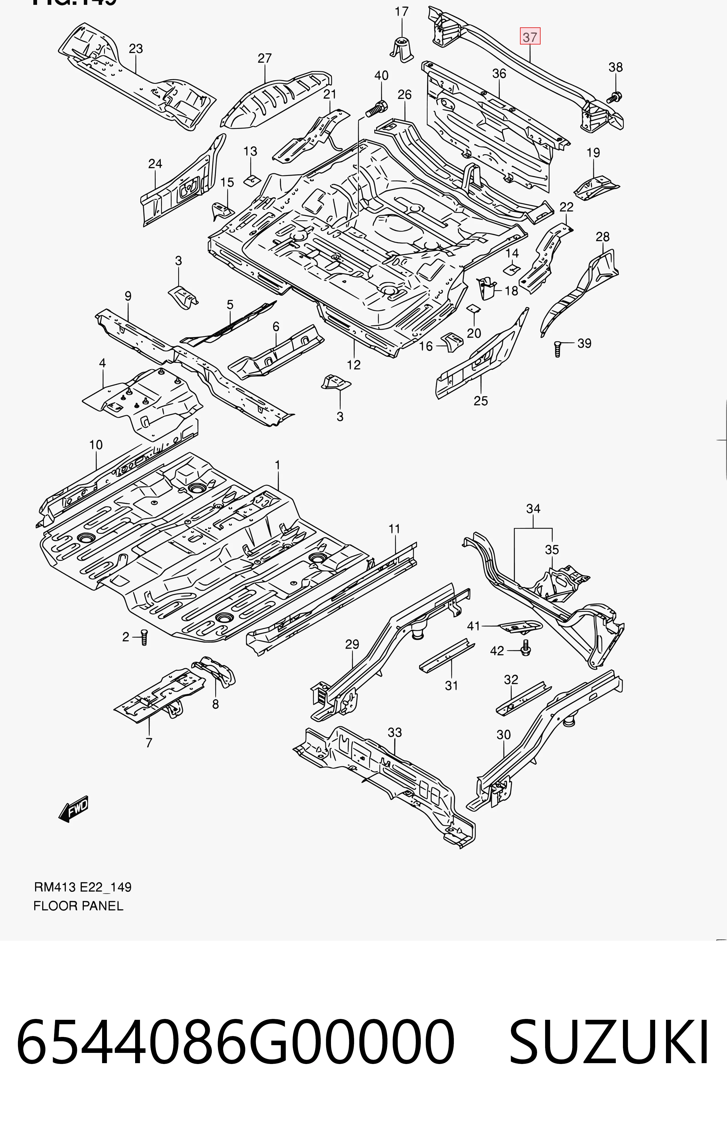 Reforçador do pára-choque traseiro para Suzuki Ignis FH