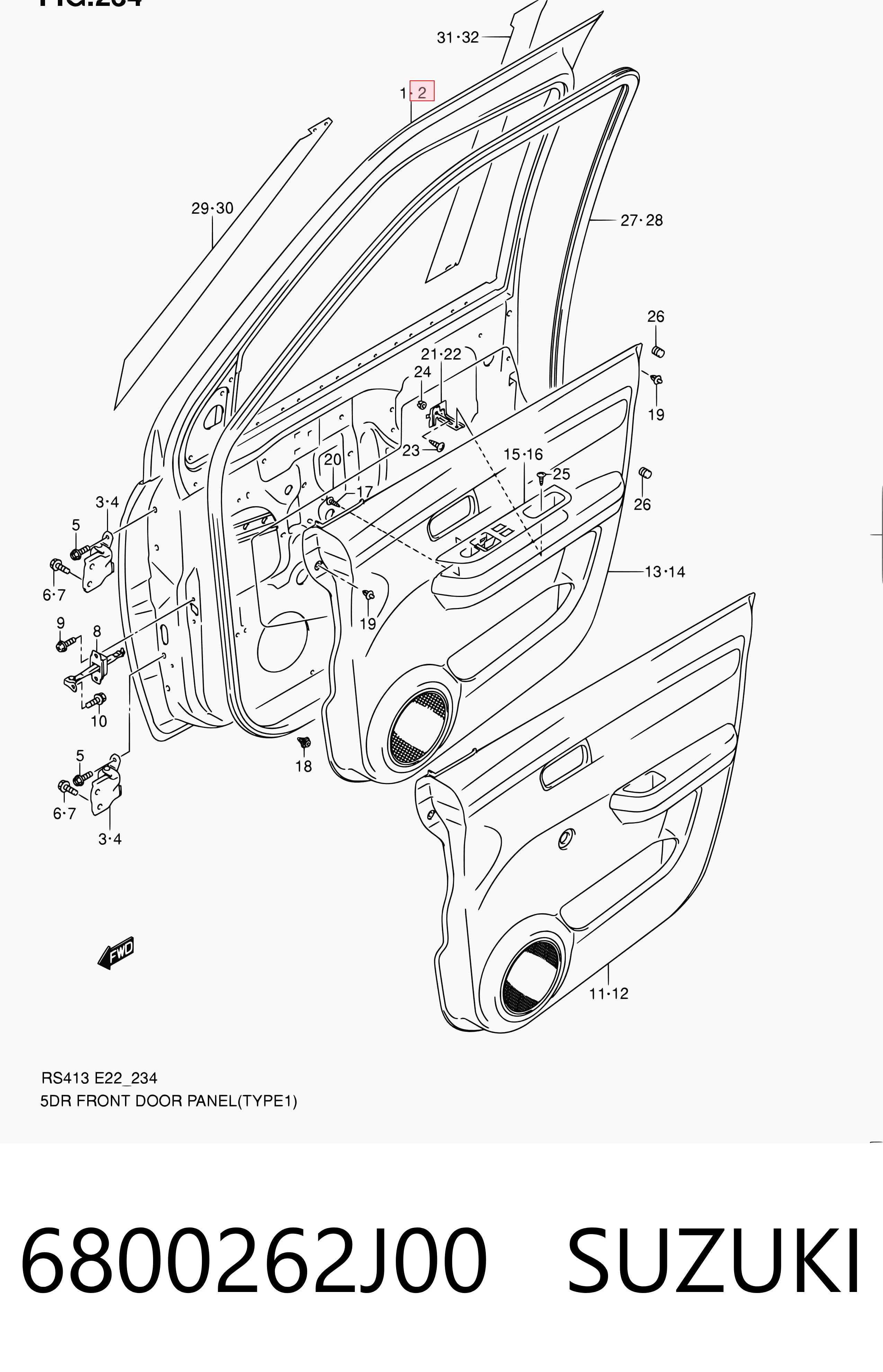 Porta dianteira esquerda para Suzuki Swift III RS