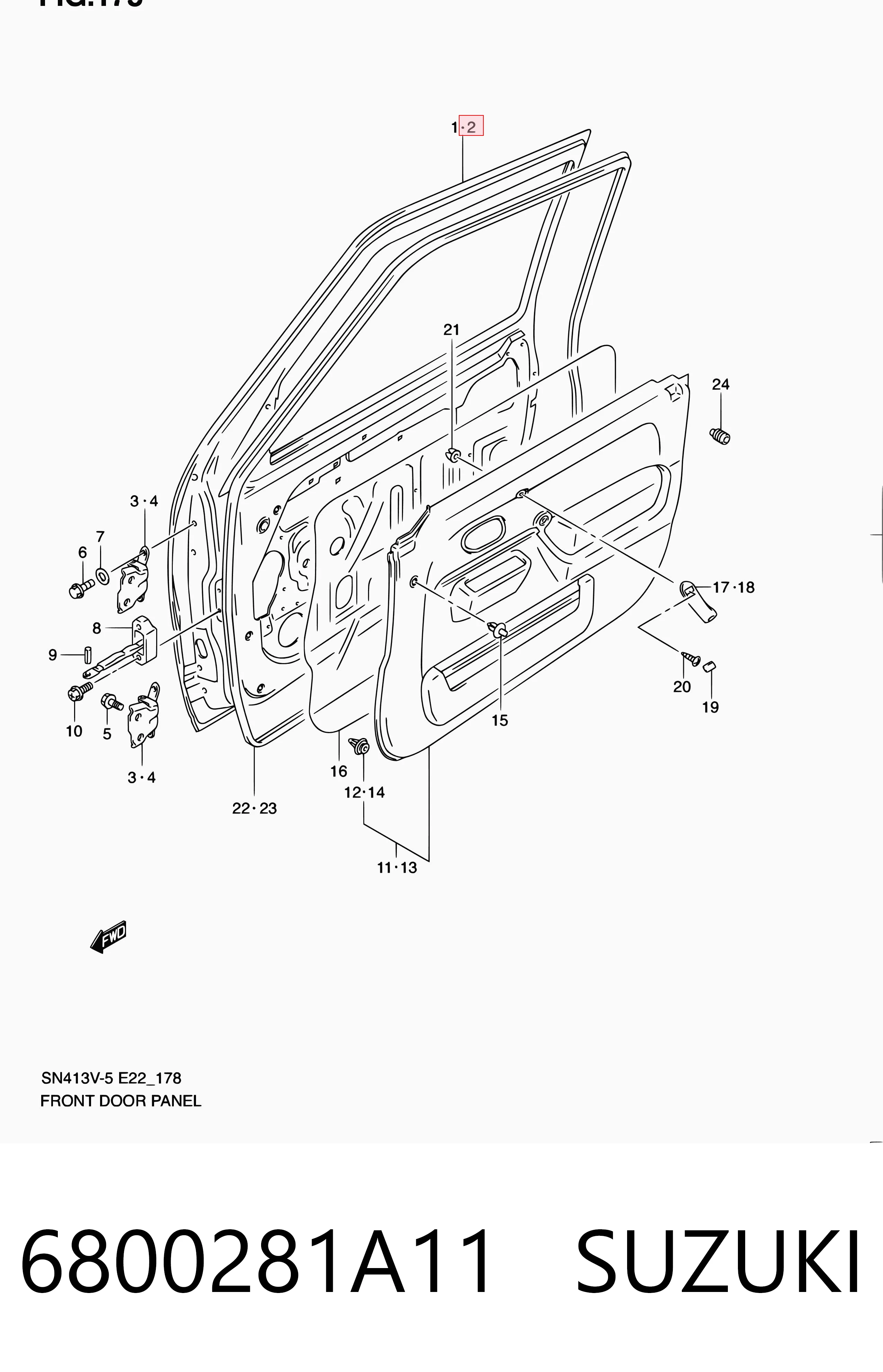 Porta dianteira esquerda para Suzuki Jimny  FJ