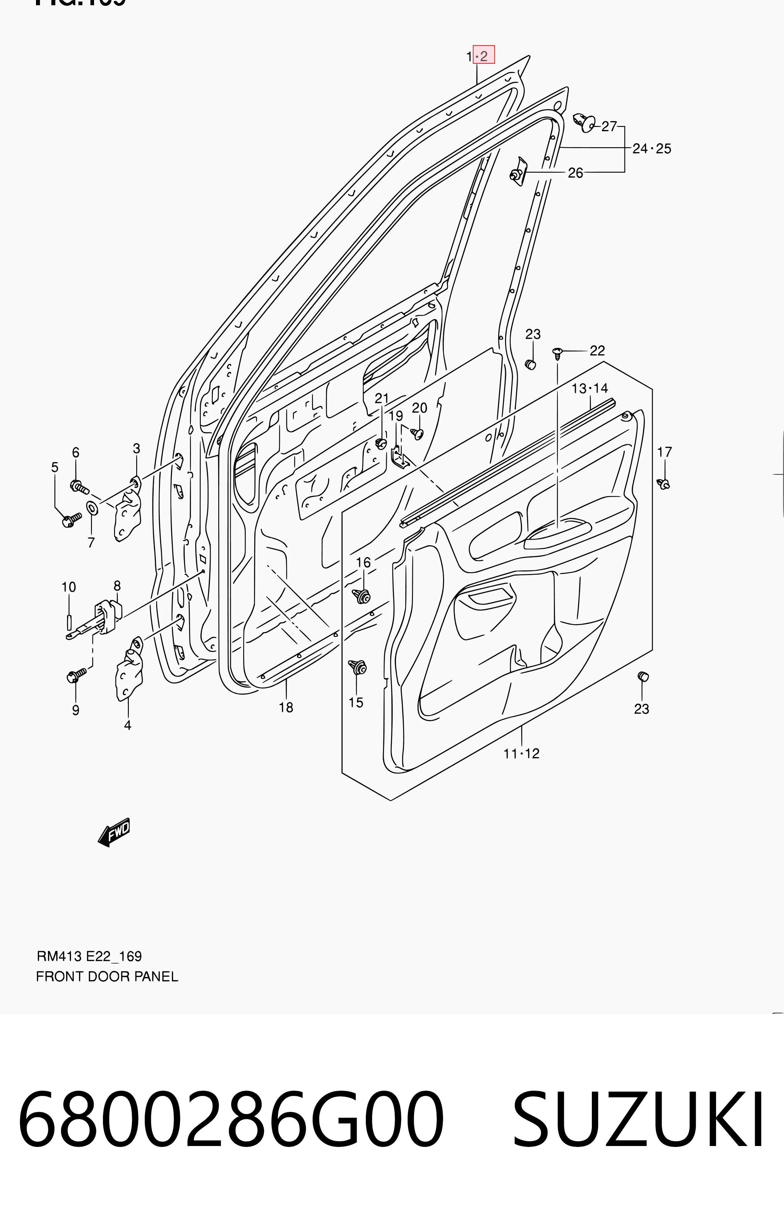 Porta dianteira esquerda para Suzuki Ignis II FH
