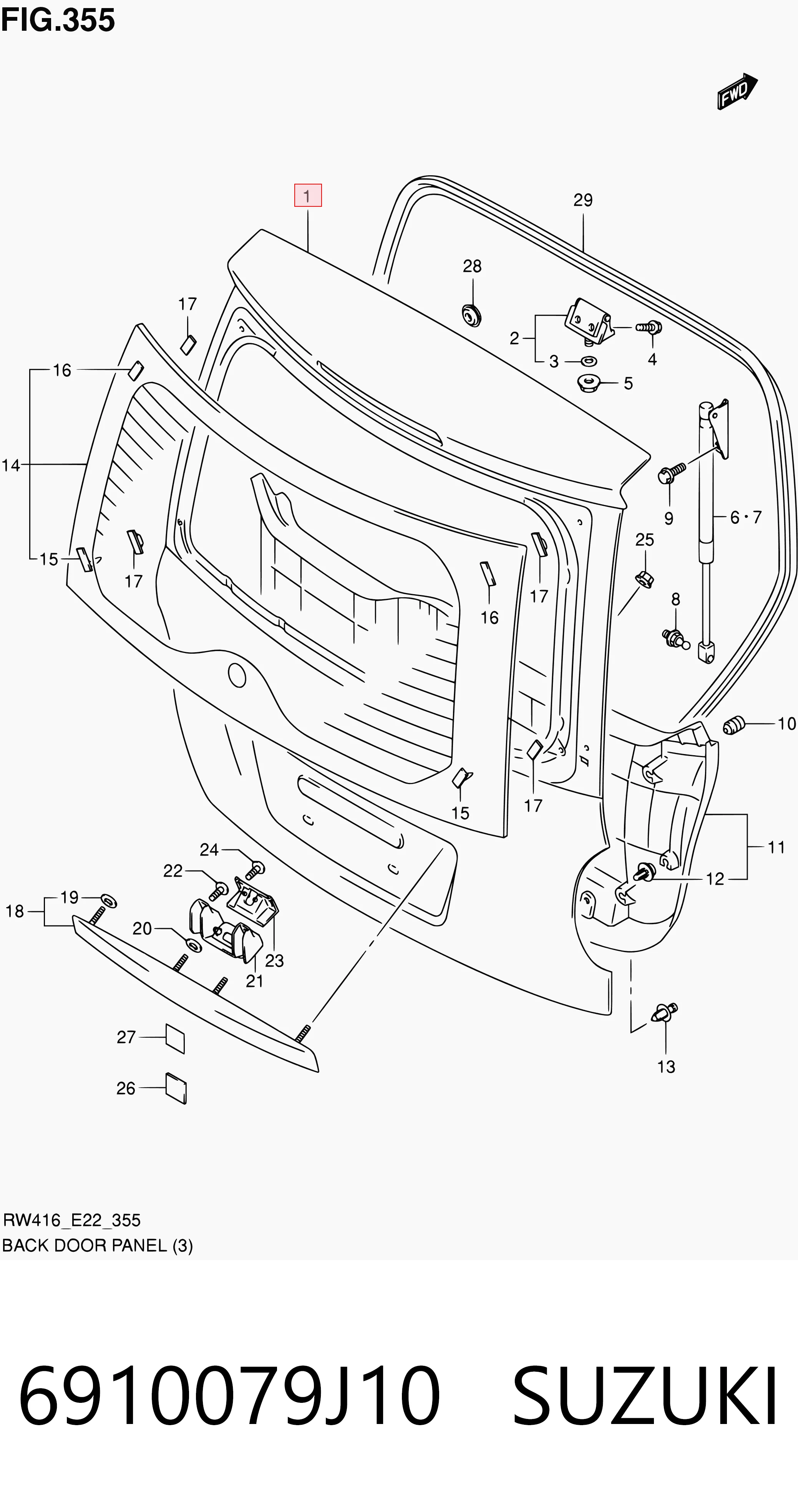 Porta traseira (3ª/5ª porta-malas (tampa de alcapão) Suzuki SX4 GY ao melhor preço