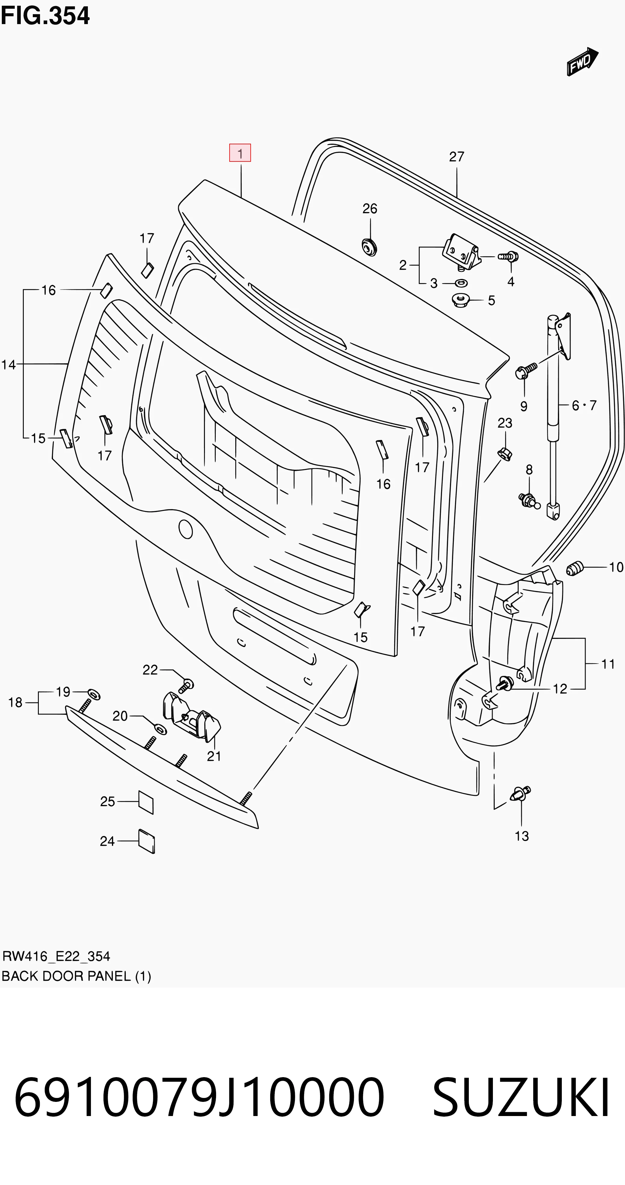 Porta traseira (3ª/5ª porta-malas (tampa de alcapão) Suzuki SX4  GY